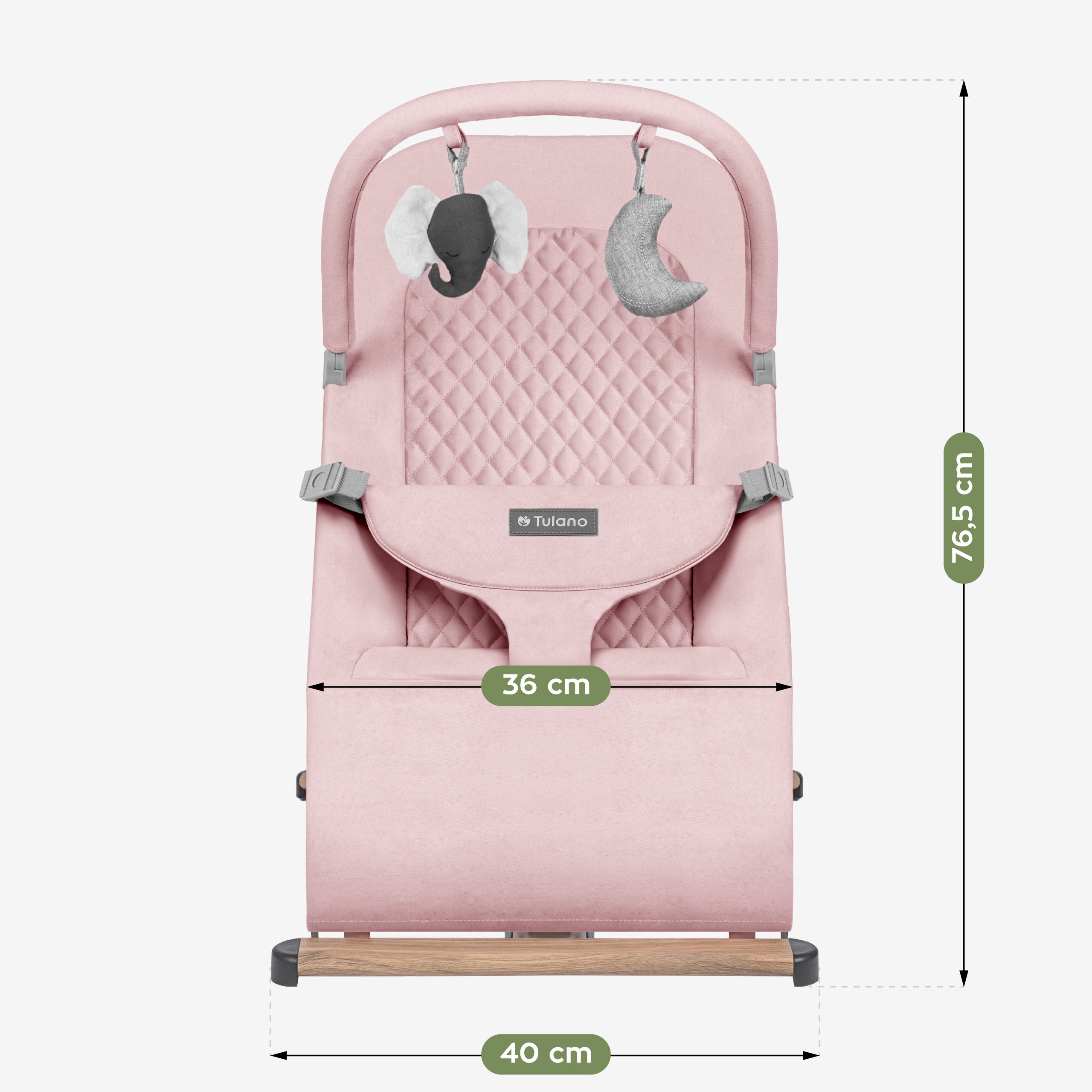 Babywippe Babyschaukel Beige Tulano Moon 30 Pink