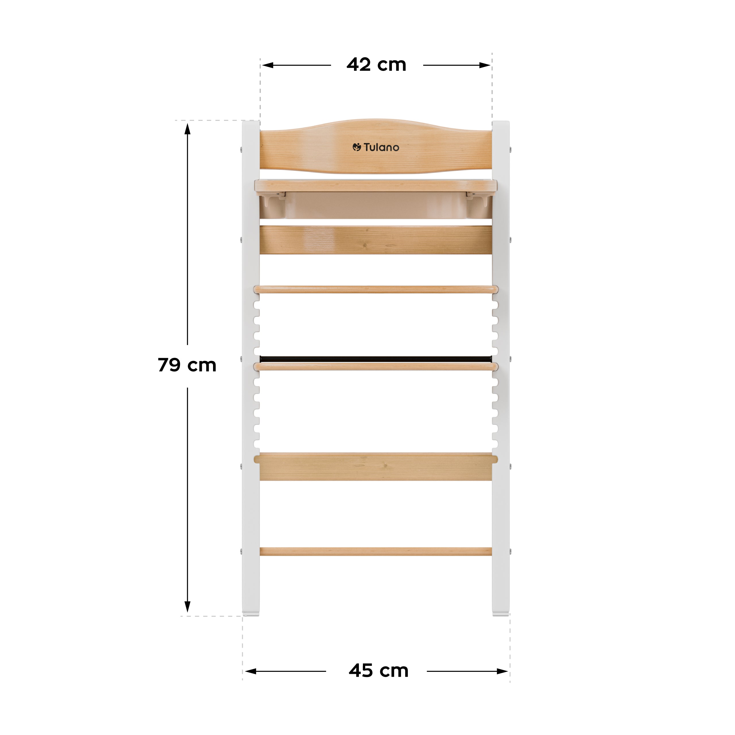 Tulano Morsel 40 Weiß-Natur Holz-Hochstuhl 