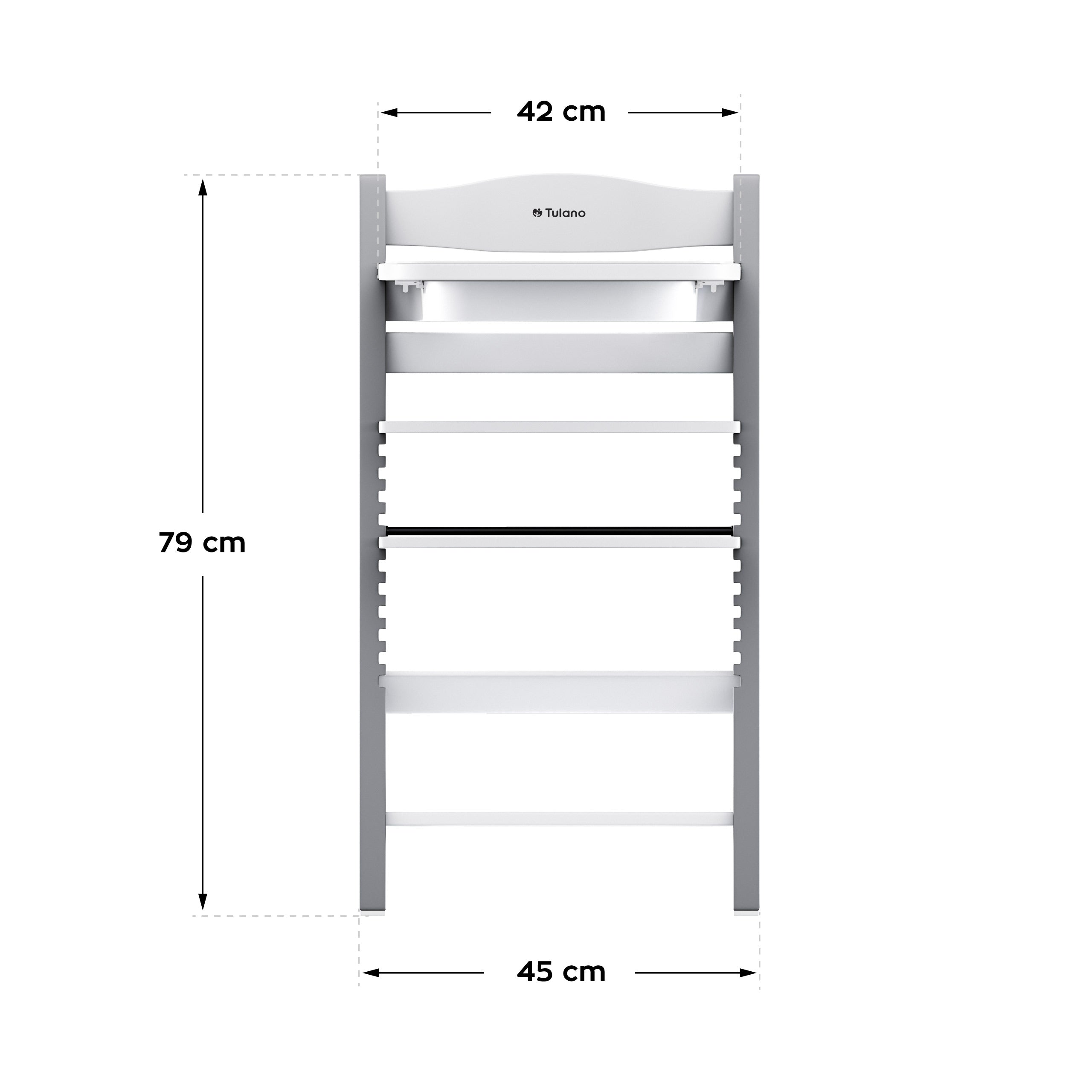 Tulano Morsel 40 Grau-Weißer Holzhochstuhl 
