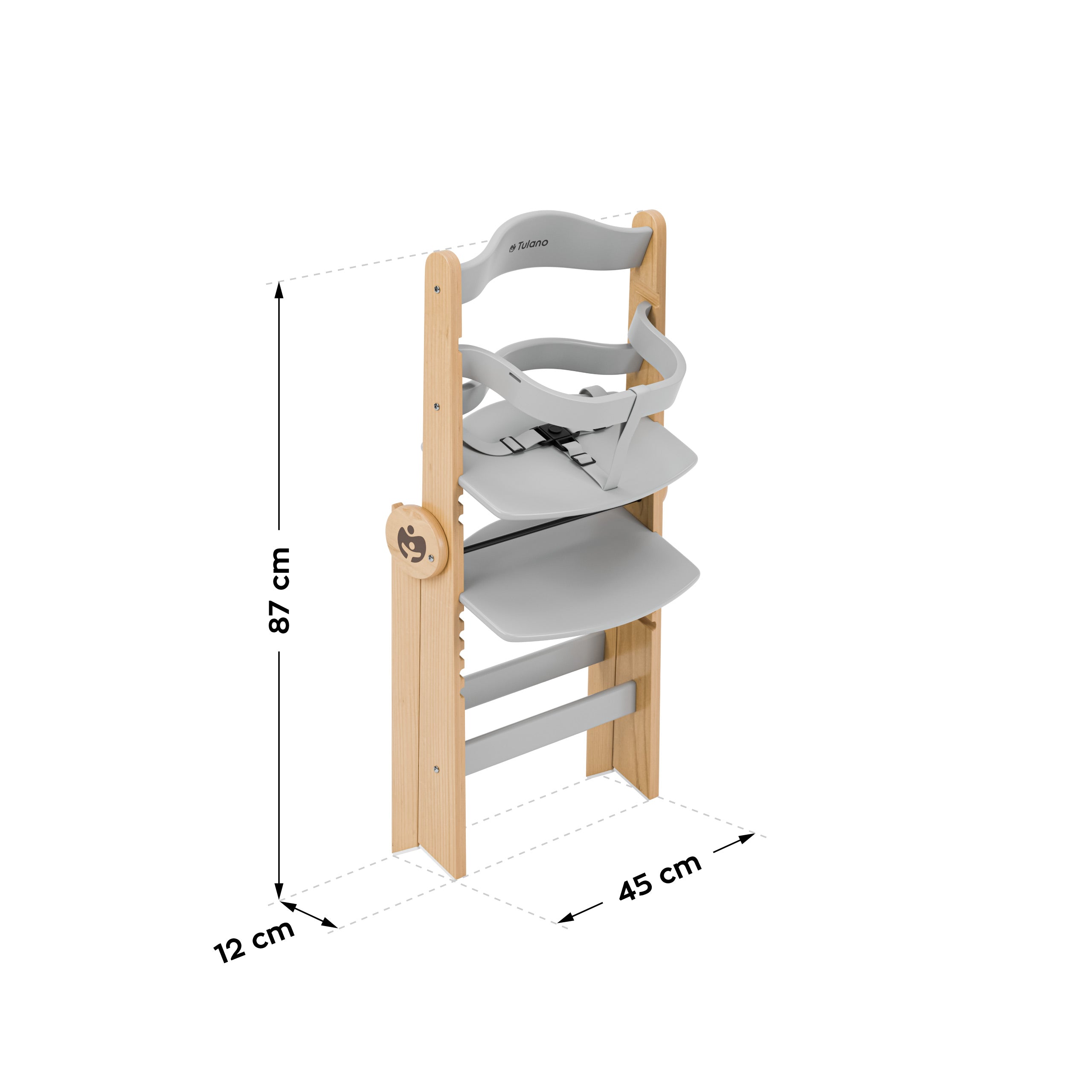 Tulano Morsel 45 Hochstuhl aus naturgrauem Holz 