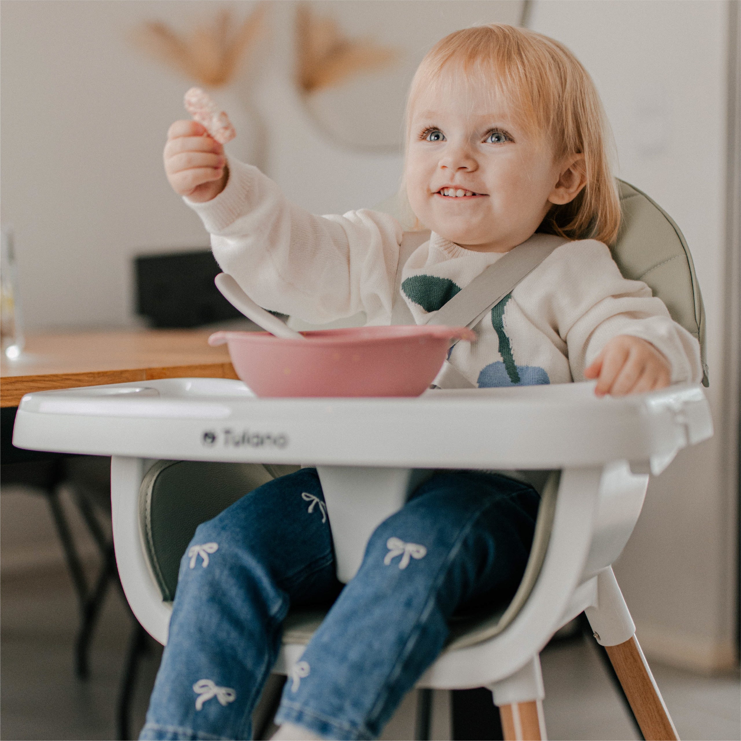 Tulano Morsel Grauer Hochstuhl 