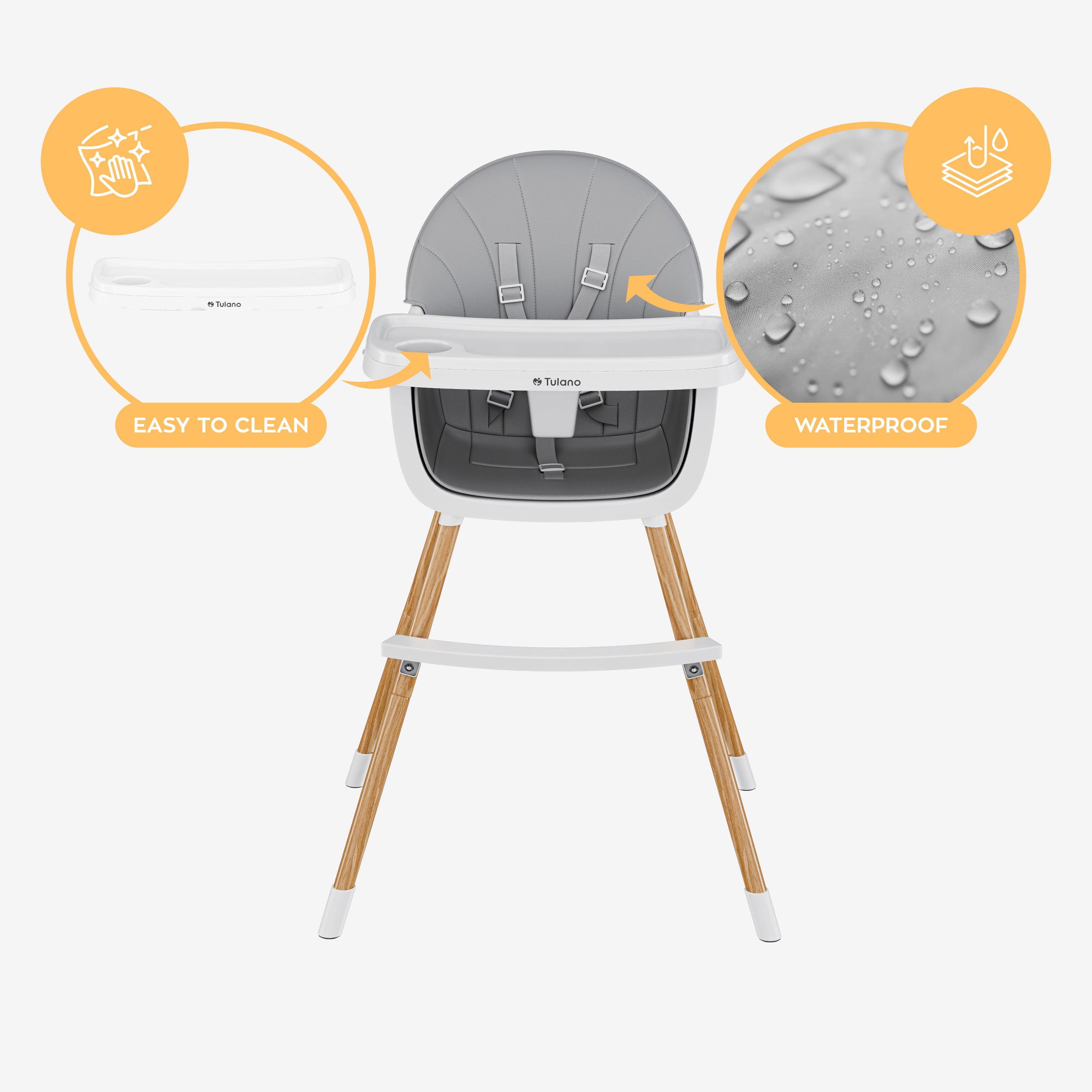 Tulano Morsel Grauer Hochstuhl 