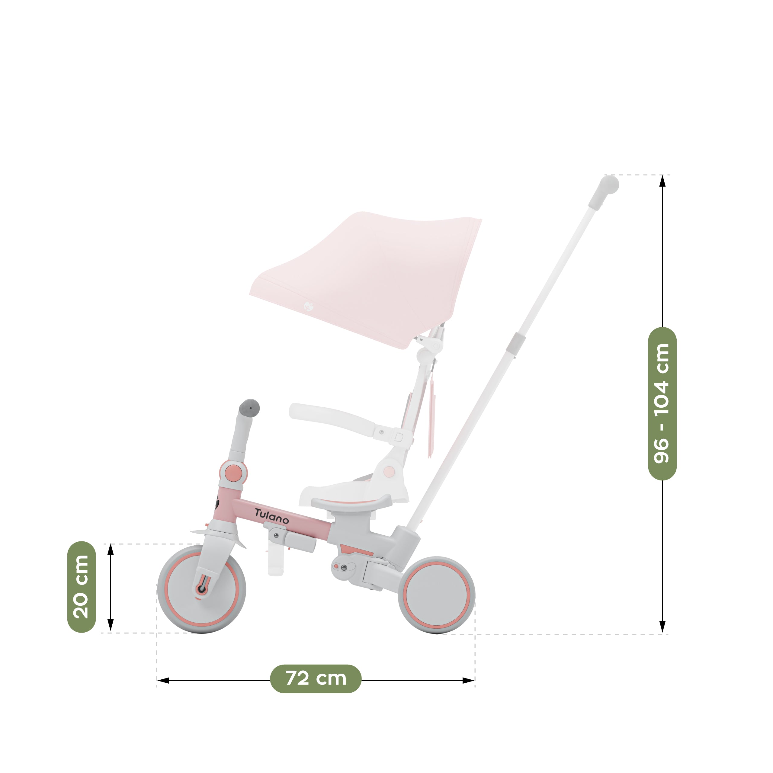 Tulano 4-in-1 Noah 35 Pinkes Dreirad