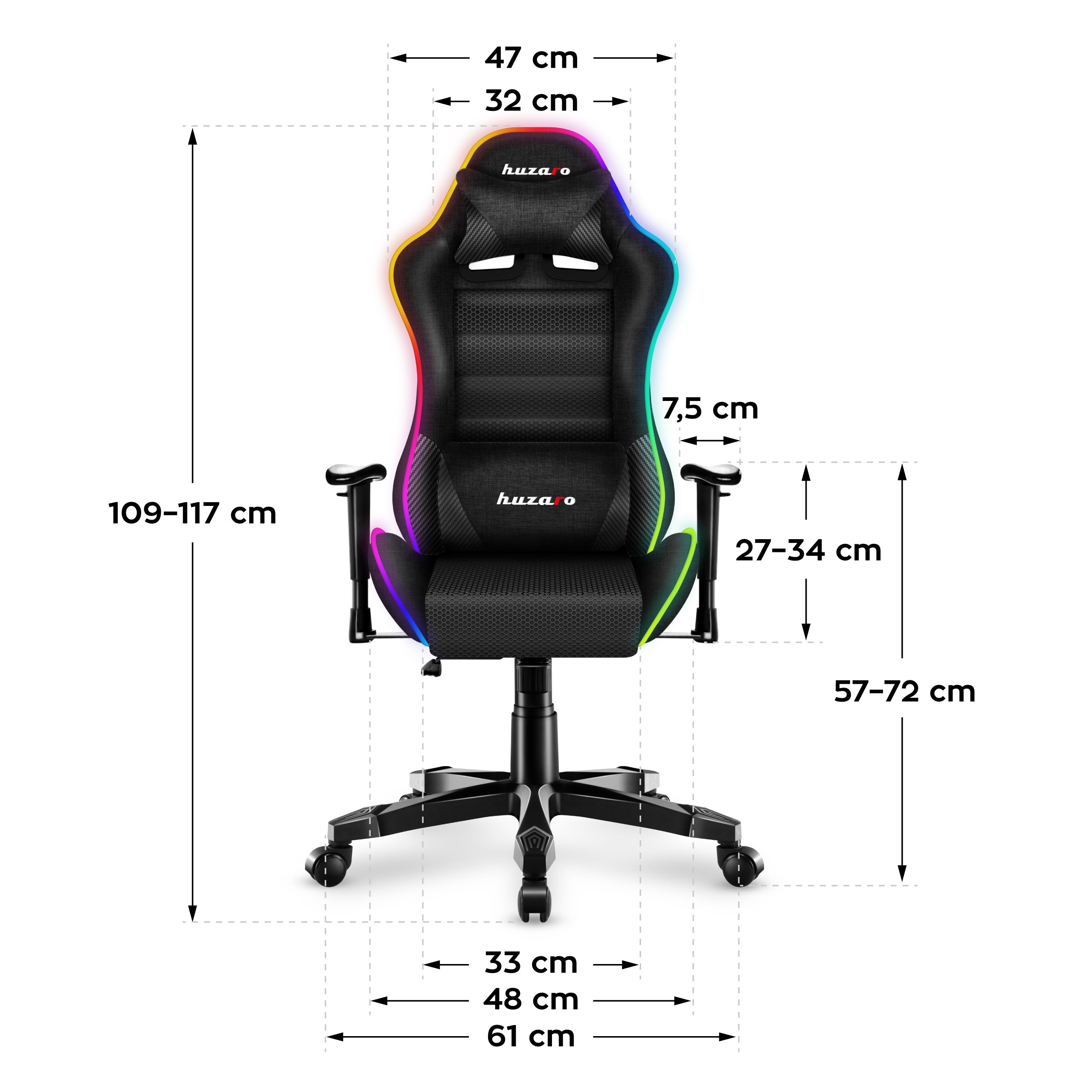 HUZARO RANGER 6.0 RGB Mesh Gaming-Stuhl für Kinder 