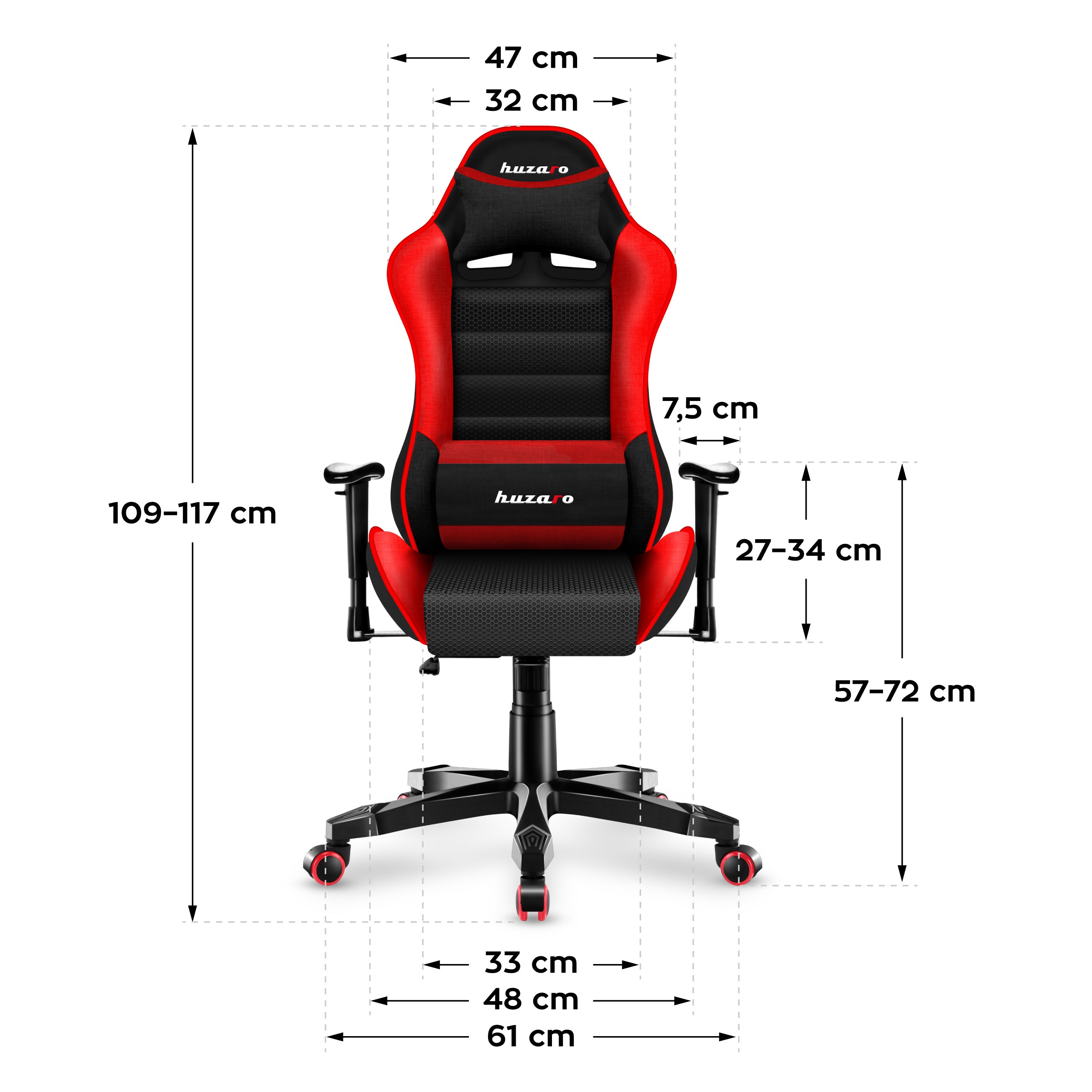 HUZARO RANGER 6.0 Roter Mesh-Gaming-Stuhl für Kinder 