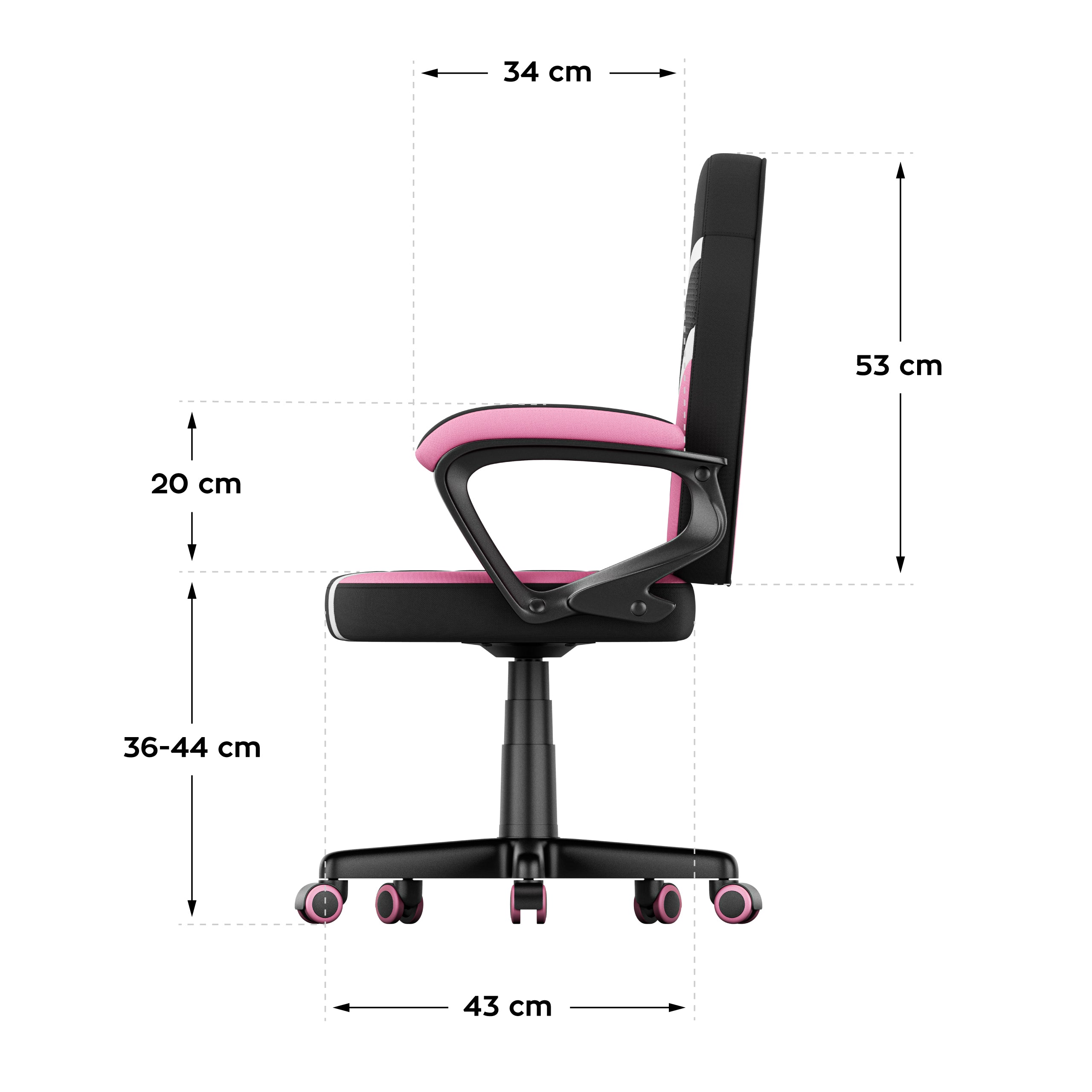 HUZARO RANGER 1.0 Pink Mesh Gaming-Stuhl für Kinder 