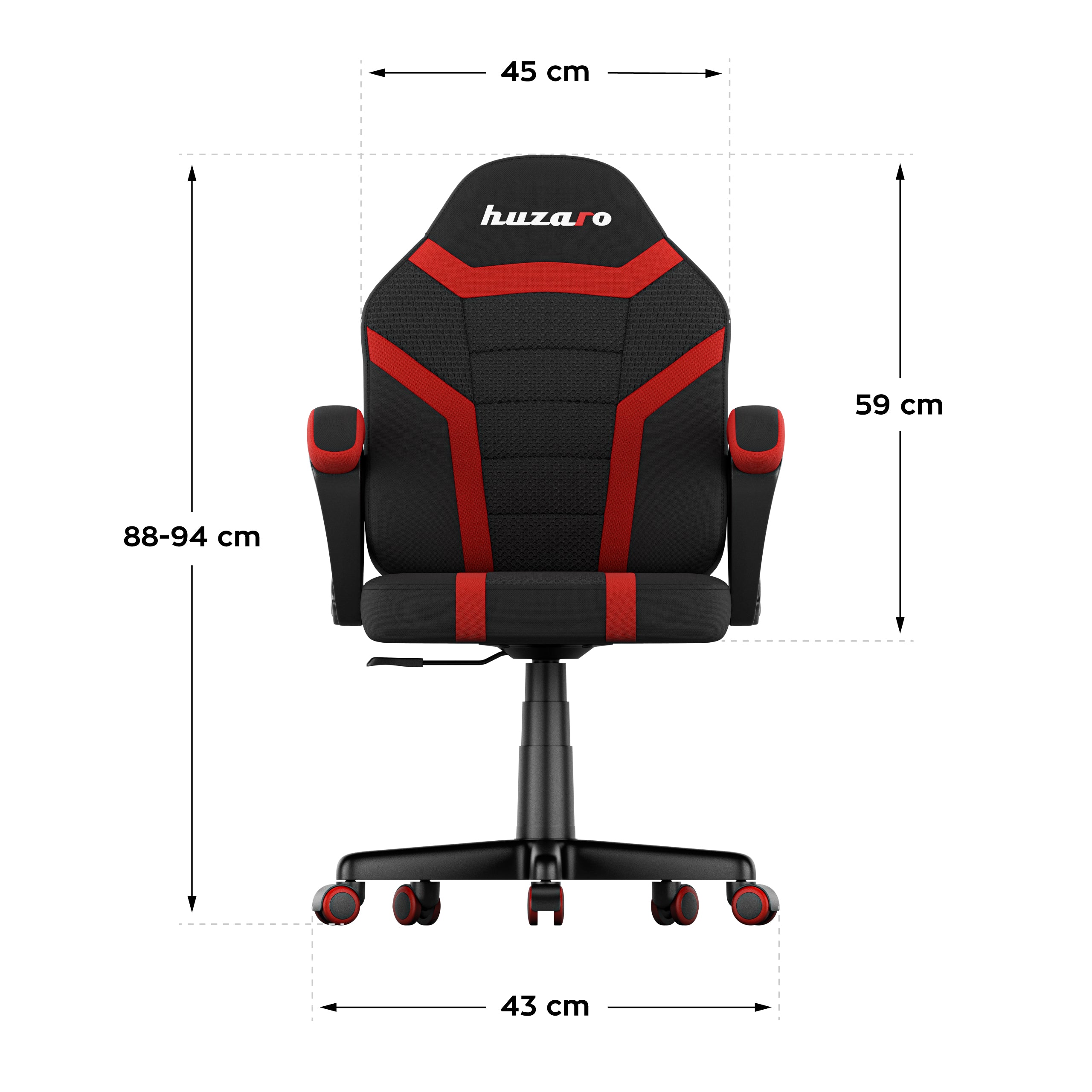 HUZARO RANGER 1.0 Roter Mesh-Gaming-Stuhl für Kinder 