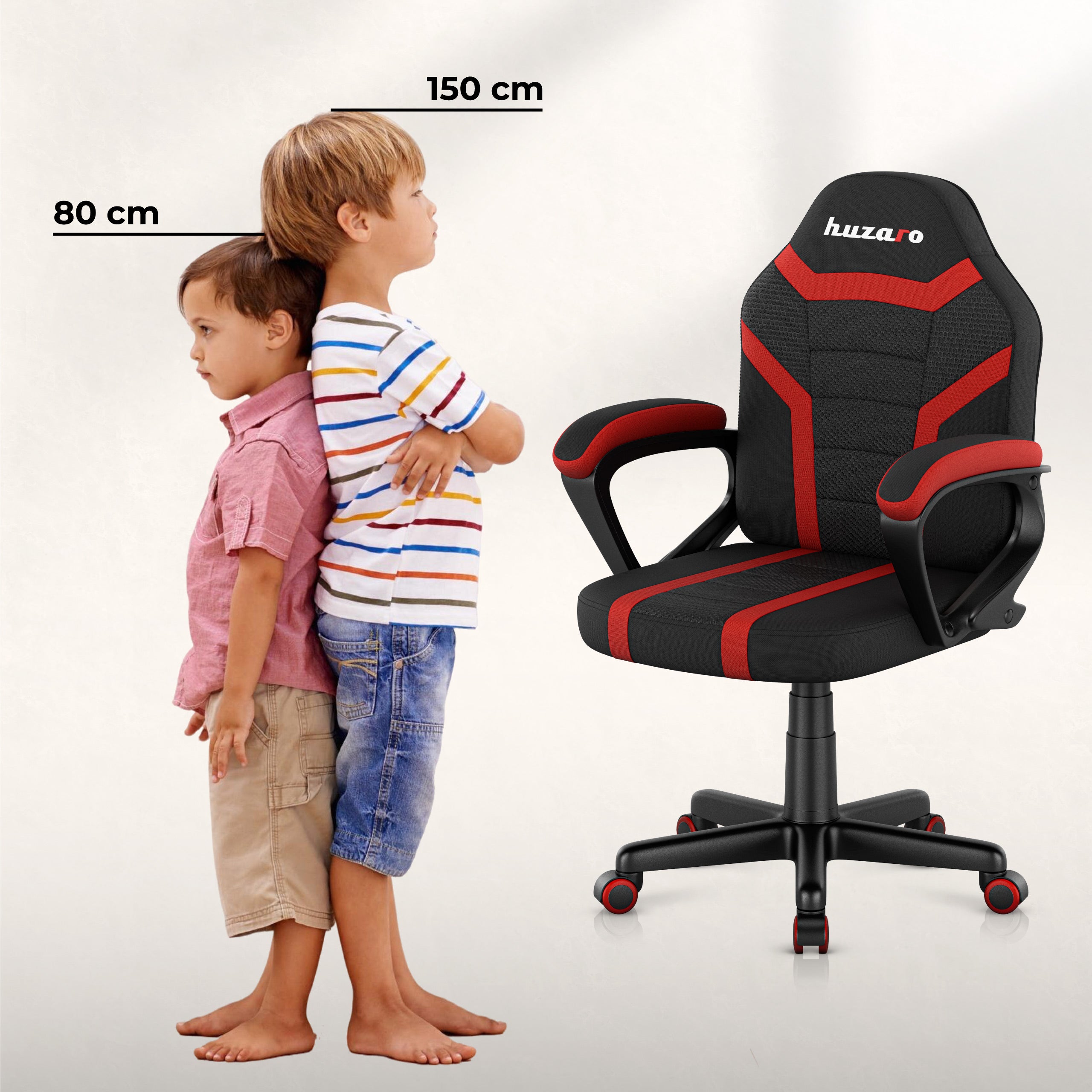 HUZARO RANGER 1.0 Roter Mesh-Gaming-Stuhl für Kinder 