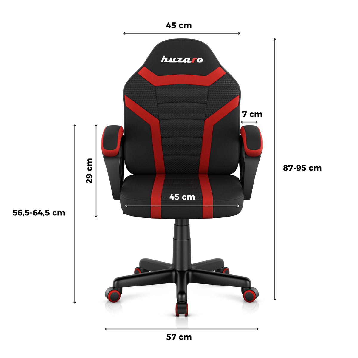 HUZARO RANGER 1.0 Roter Mesh-Gaming-Stuhl für Kinder 