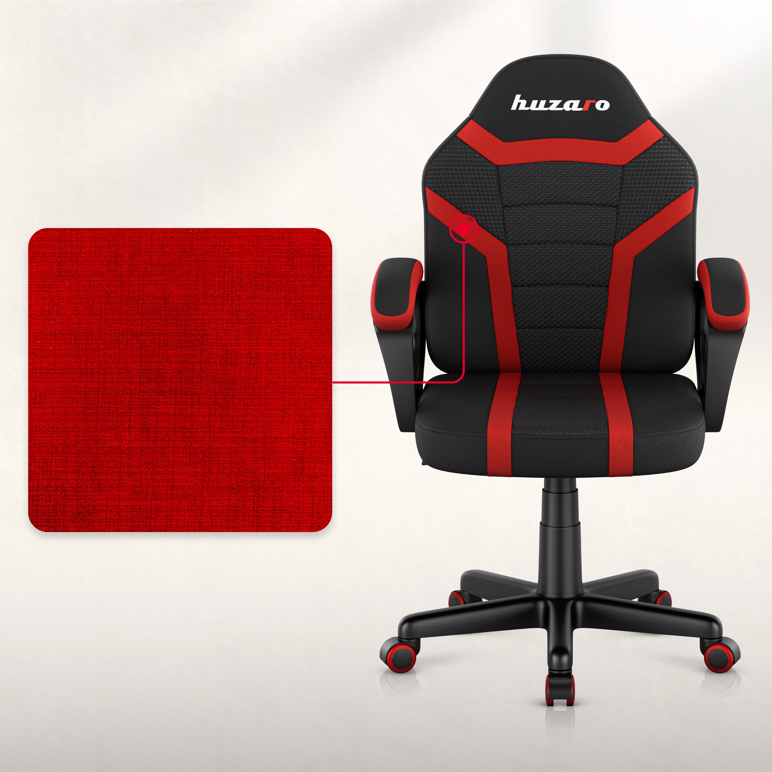 HUZARO RANGER 1.0 Roter Mesh-Gaming-Stuhl für Kinder 