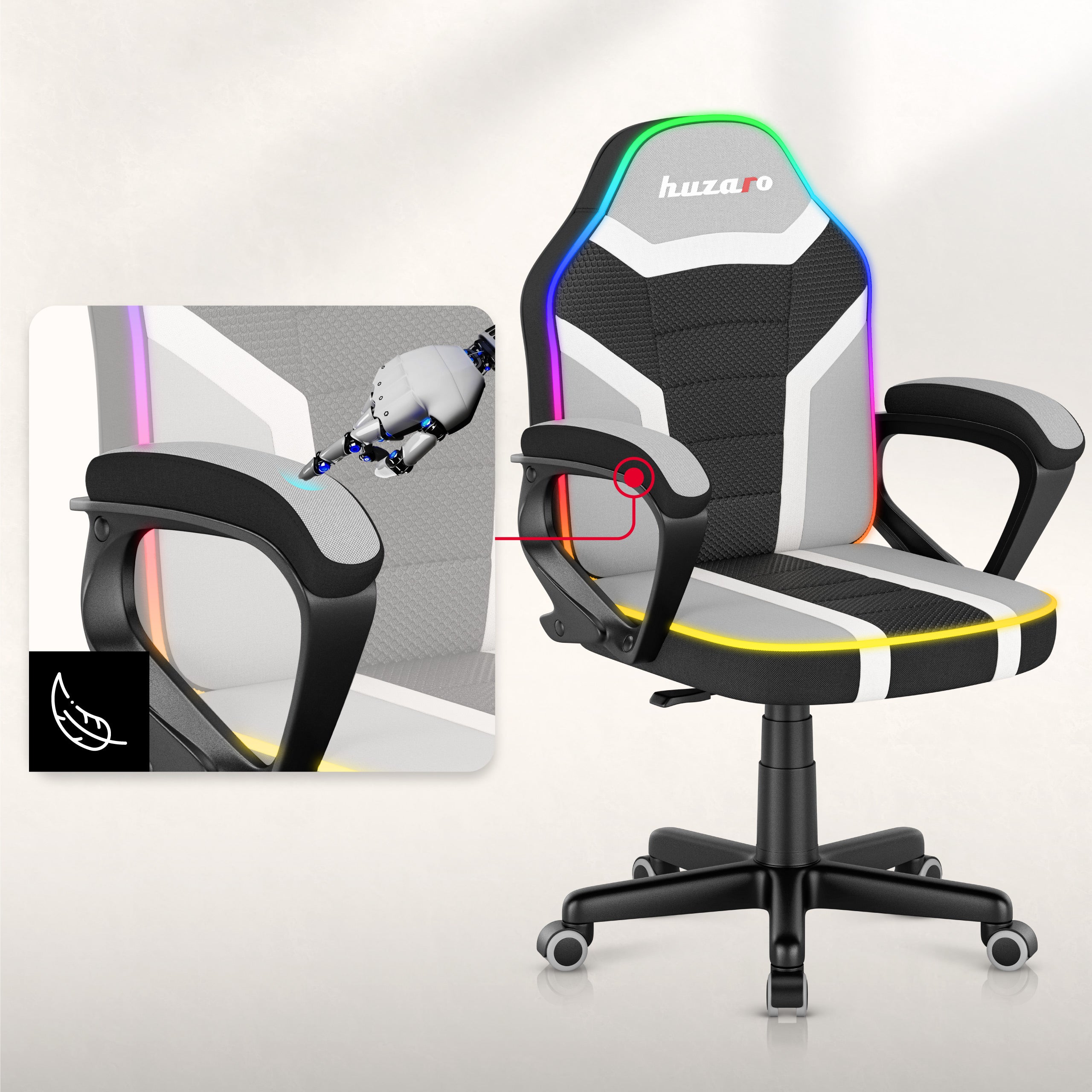 Huzaro Ranger 1.0 RGB Gaming-Stuhl für Kinder 