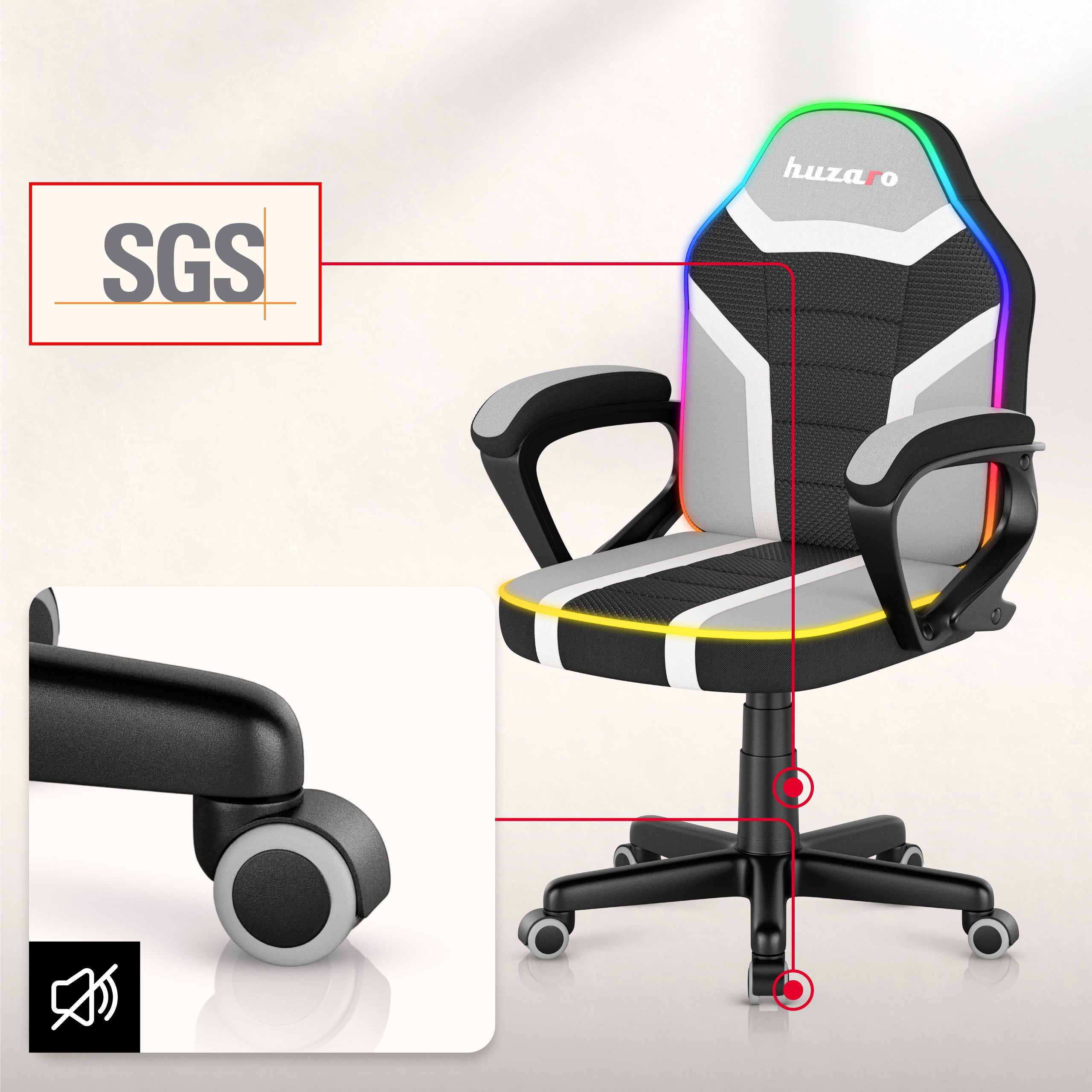 Huzaro Ranger 1.0 RGB Gaming-Stuhl für Kinder 