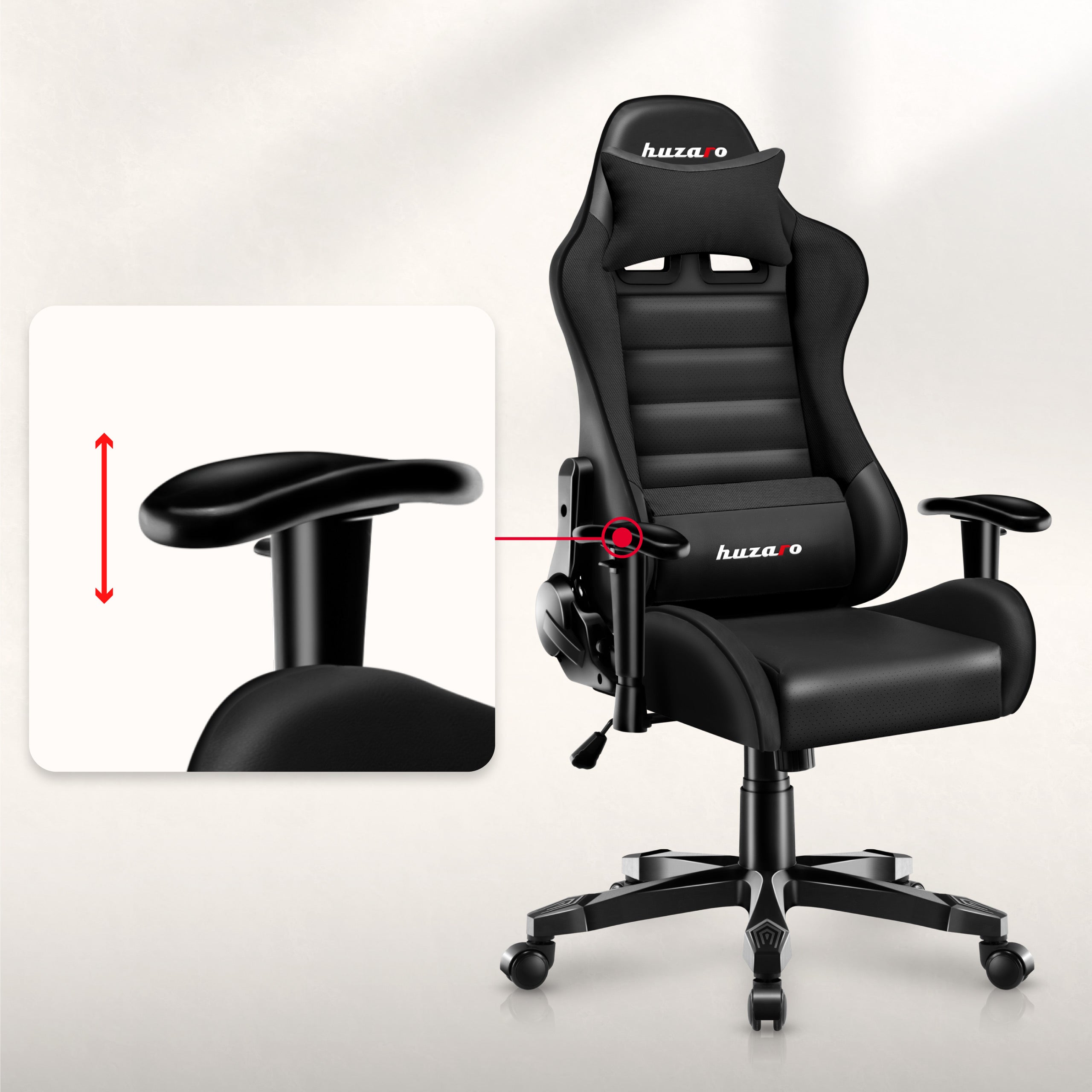 HUZARO RANGER 6.0 Schwarzer Gaming-Stuhl für Kinder 