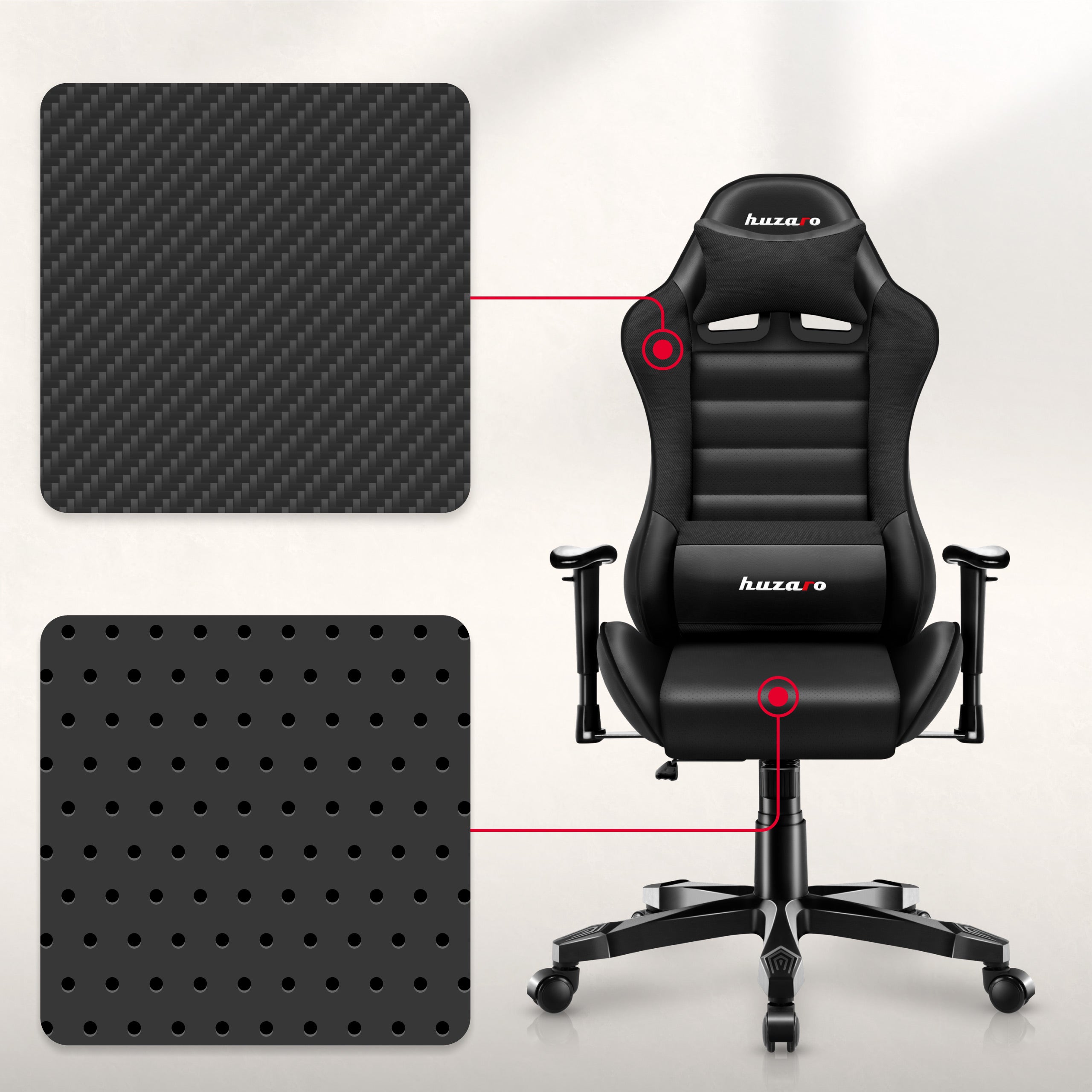 HUZARO RANGER 6.0 Schwarzer Gaming-Stuhl für Kinder 