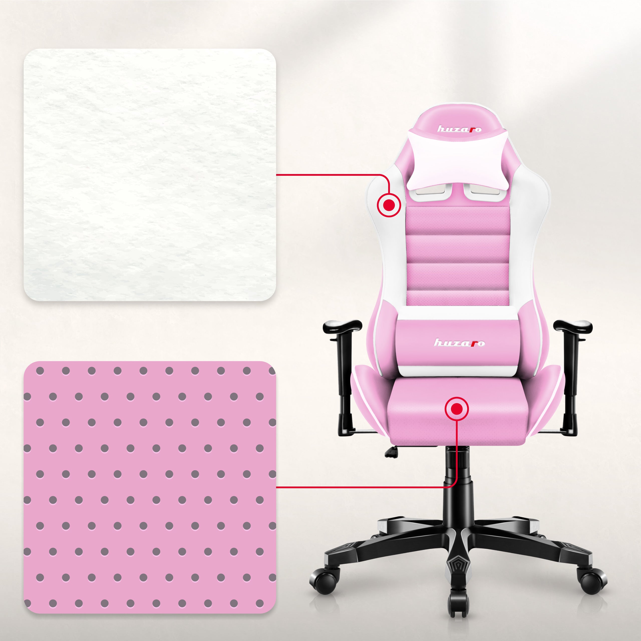 HUZARO RANGER 6.0 Pinker Gaming-Stuhl für Kinder 