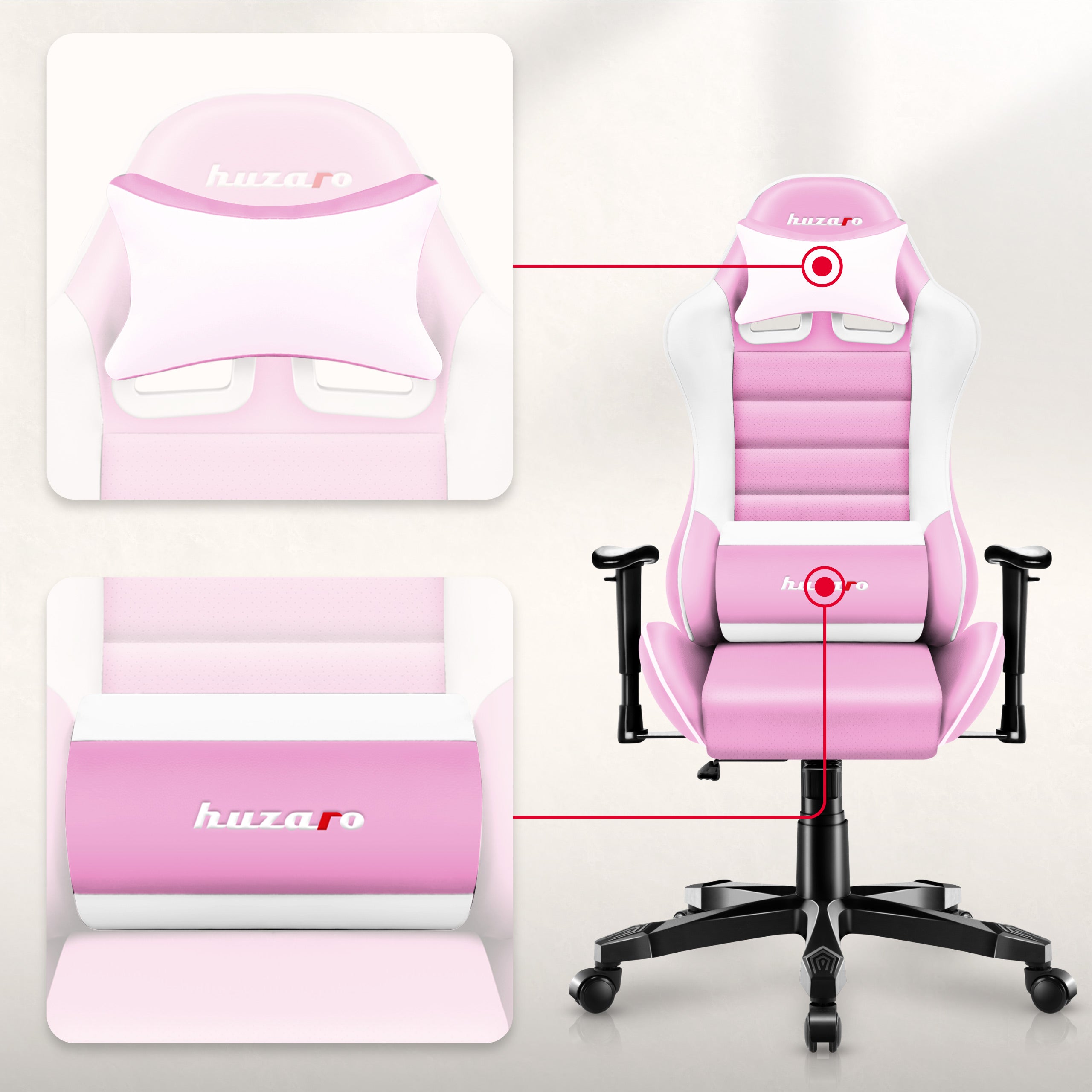 HUZARO RANGER 6.0 Pinker Gaming-Stuhl für Kinder 