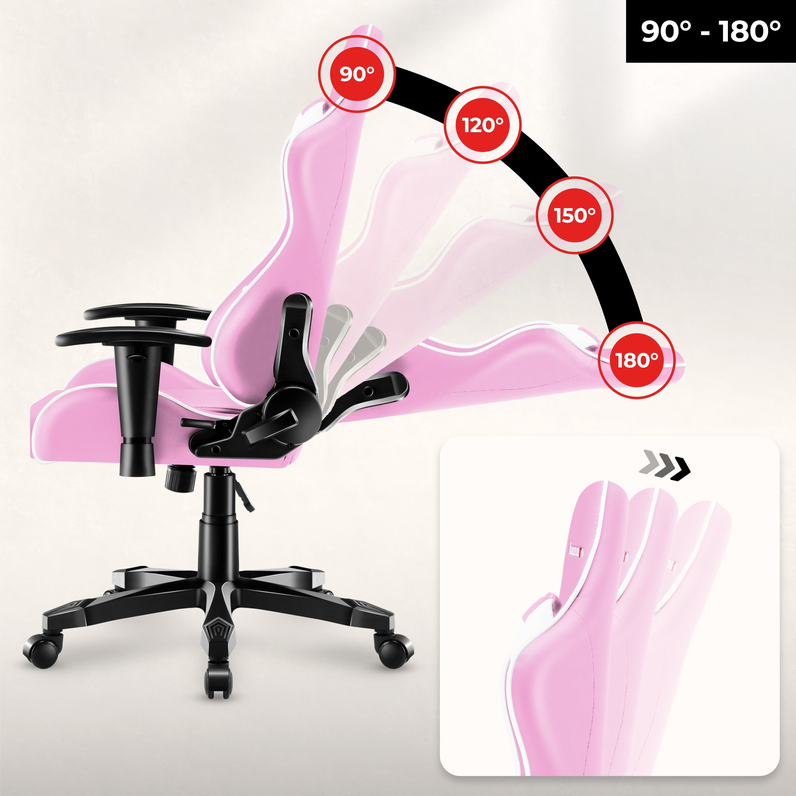 HUZARO RANGER 6.0 Pinker Gaming-Stuhl für Kinder 