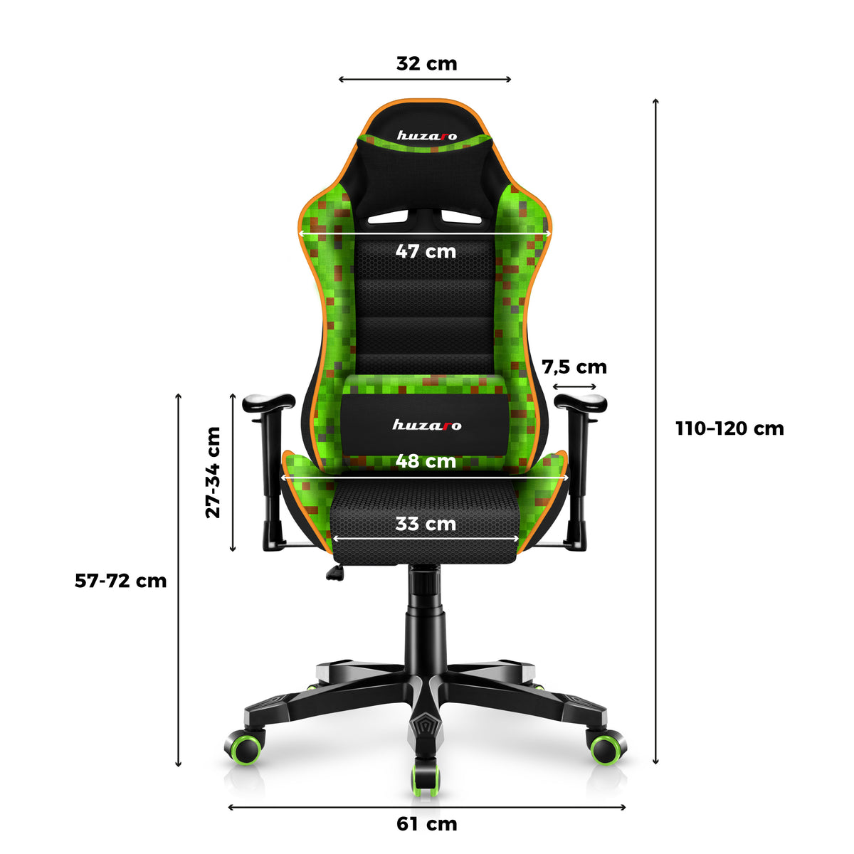 HUZARO RANGER 6.0 Pixel Mesh Gaming-Stuhl für Kinder 