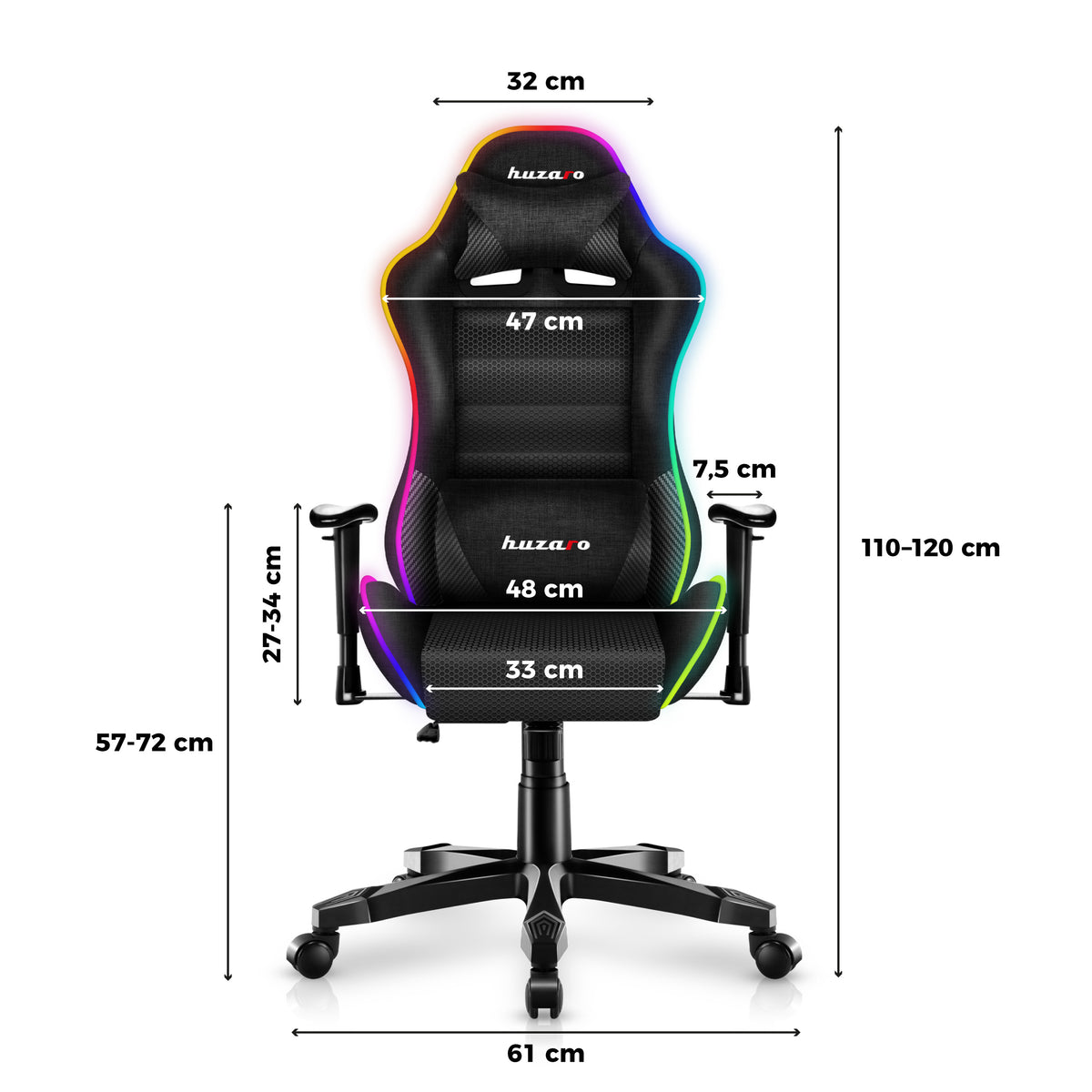 HUZARO RANGER 6.0 RGB Mesh Gaming-Stuhl für Kinder 