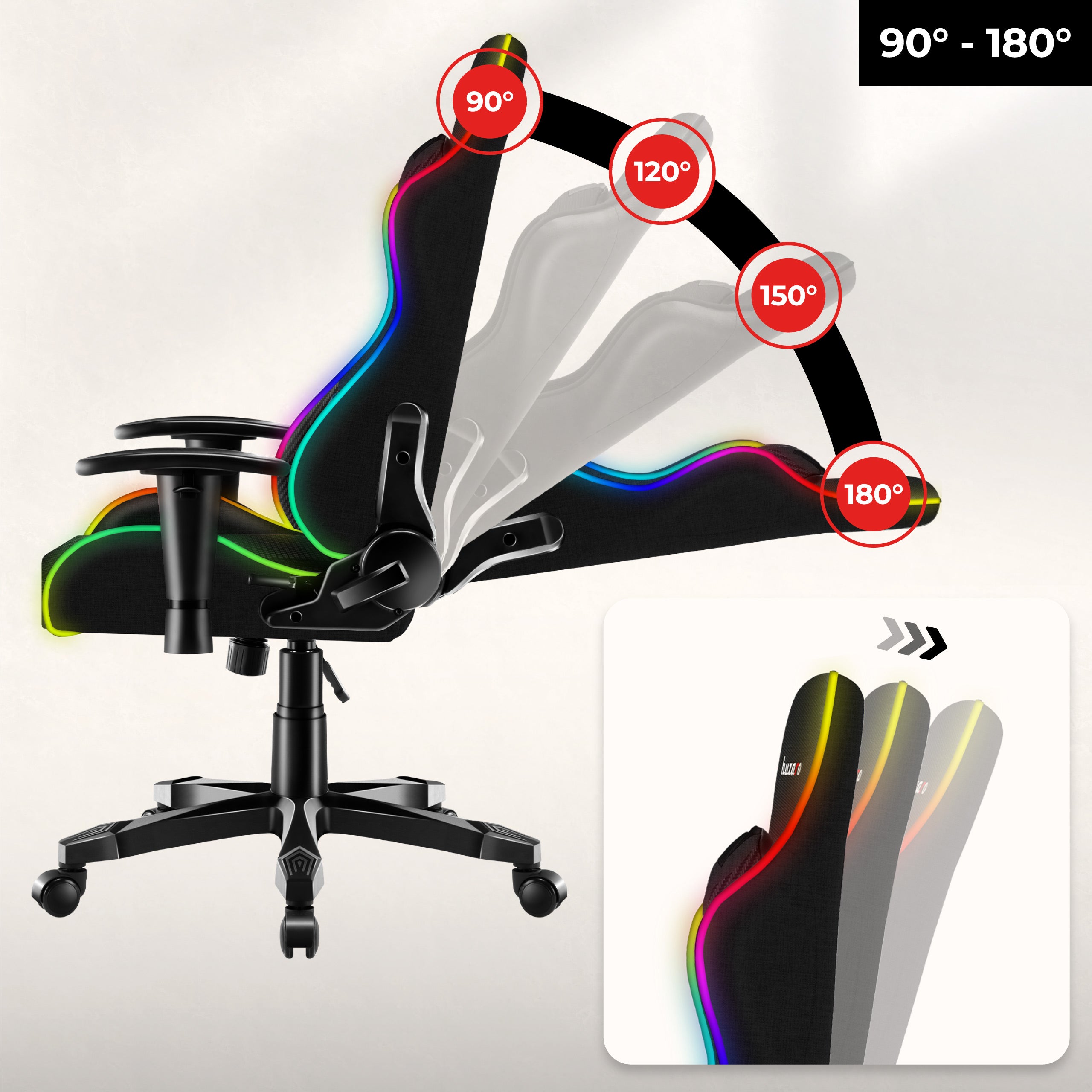 HUZARO RANGER 6.0 RGB Mesh Gaming-Stuhl für Kinder 