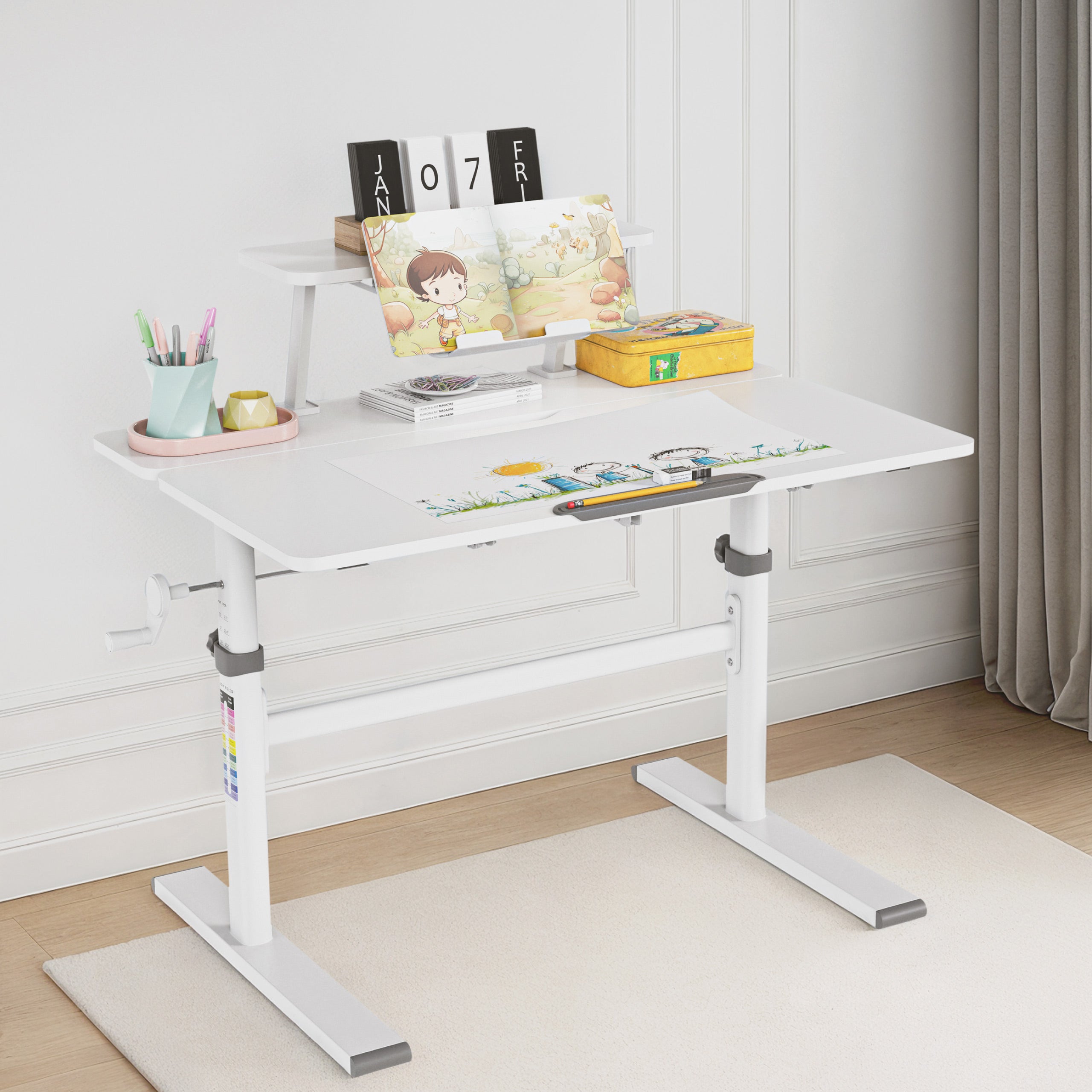 Mark Adler Study 3.7 Grauer höhenverstellbarer Kinderschreibtisch 