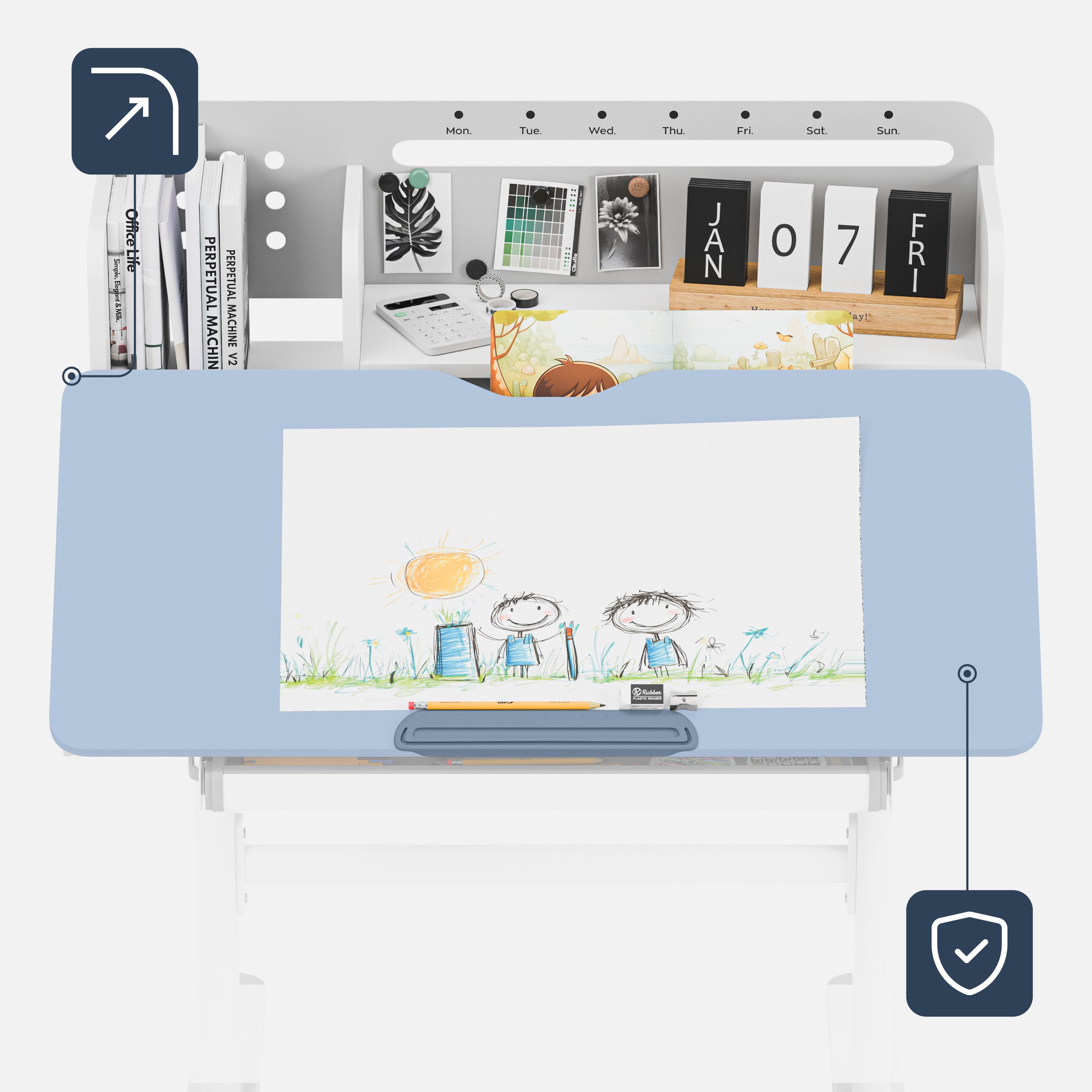 Mark Adler Study 5.0 Gray Ergonomischer Kinderschreibtisch 90 cm