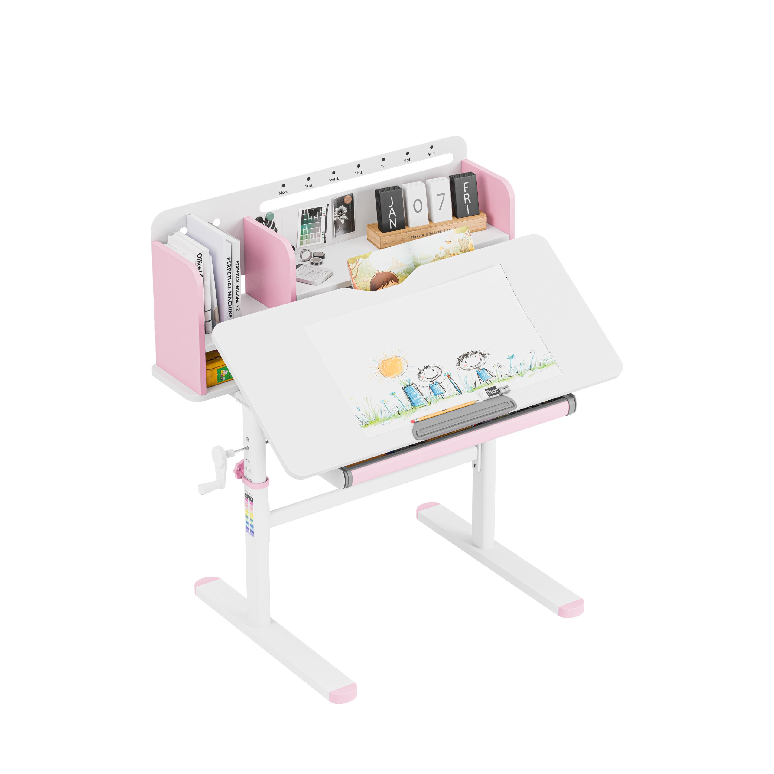 Ergonomischer Kinderschreibtisch Mark Adler Study 5.0 Pink 90 cm