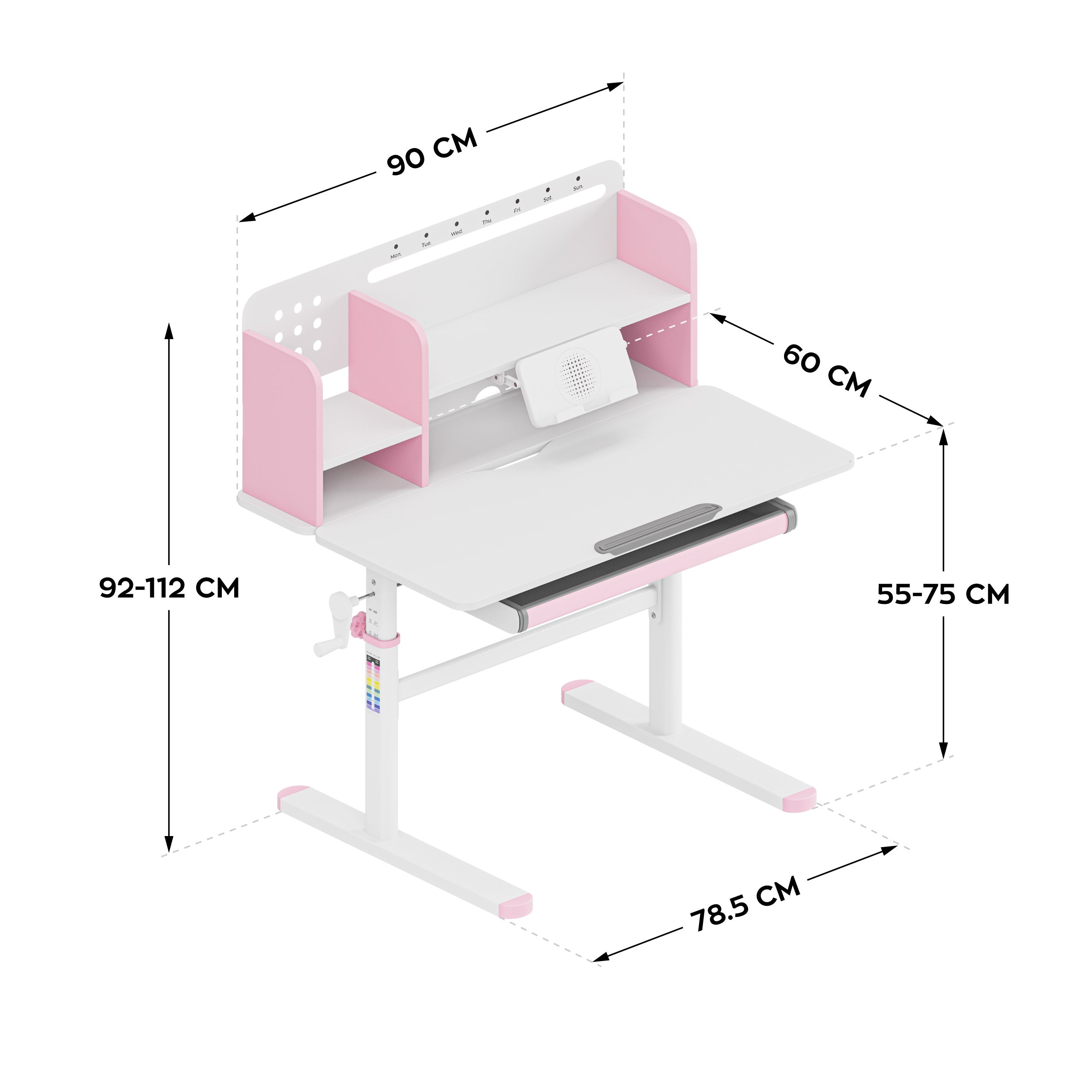 Ergonomischer Kinderschreibtisch Mark Adler Study 5.0 Pink 90 cm