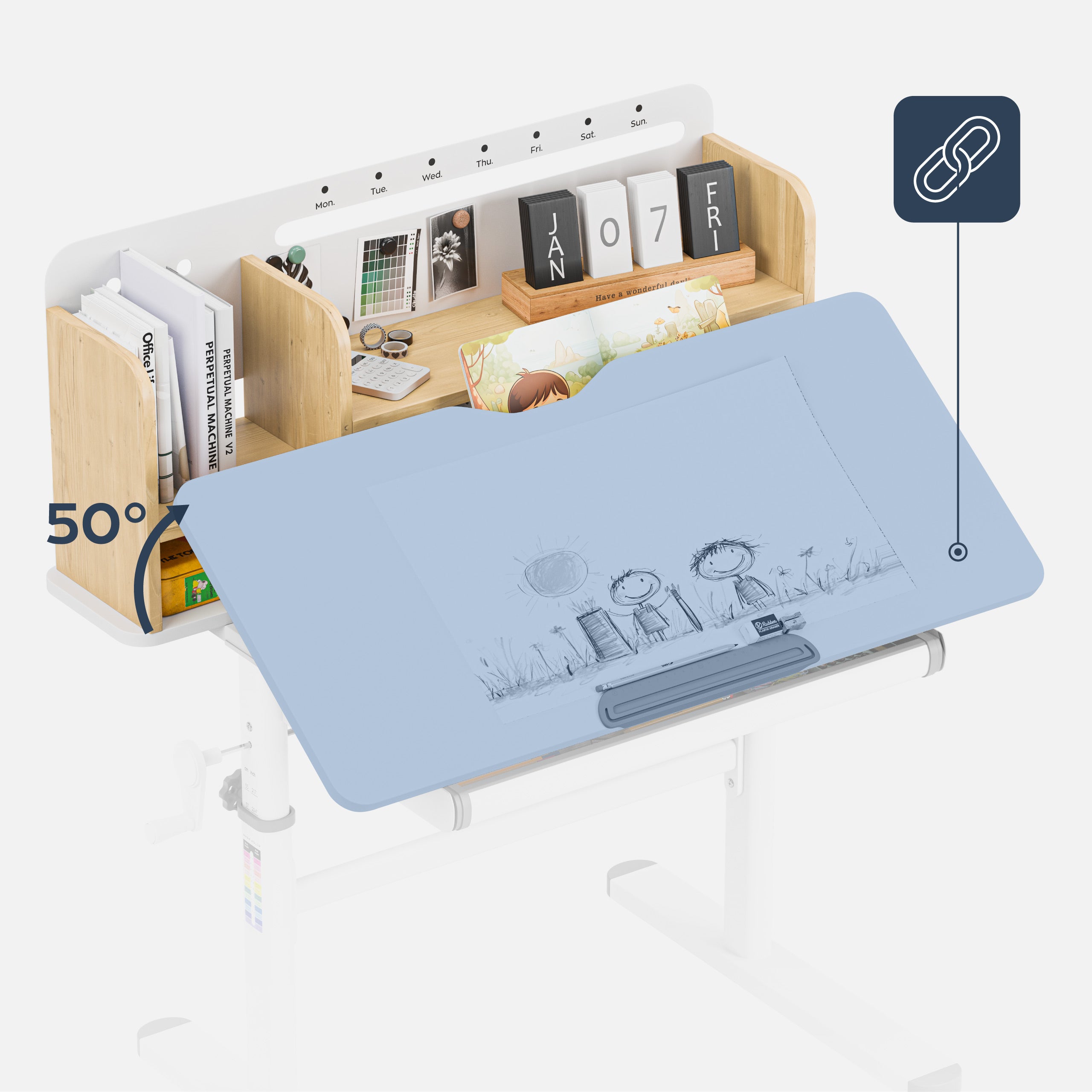 Einstellbarer Tischplattenwinkel