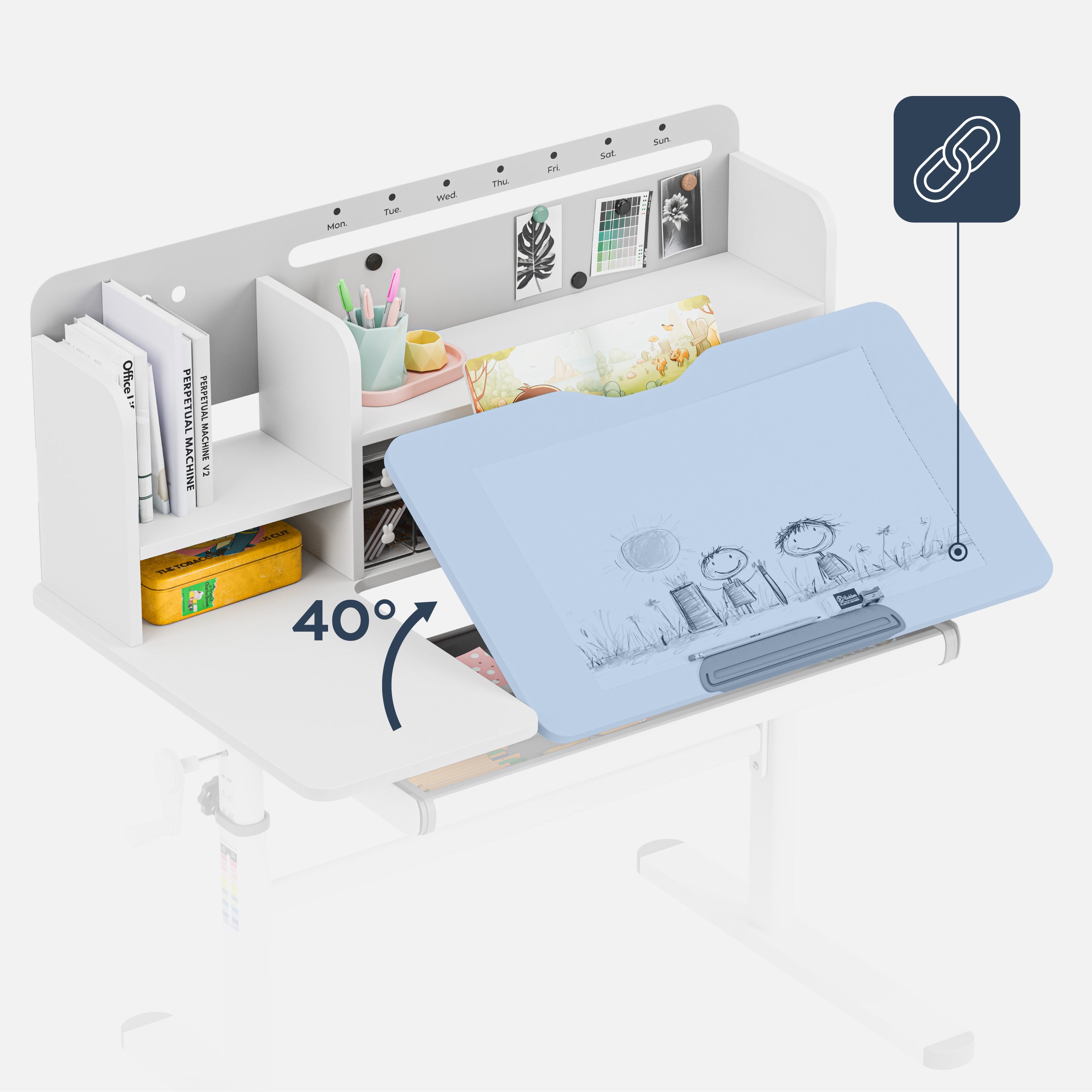 Mark Adler Arbeitszimmer 5.7 Grauer Kinderschreibtisch 100 cm