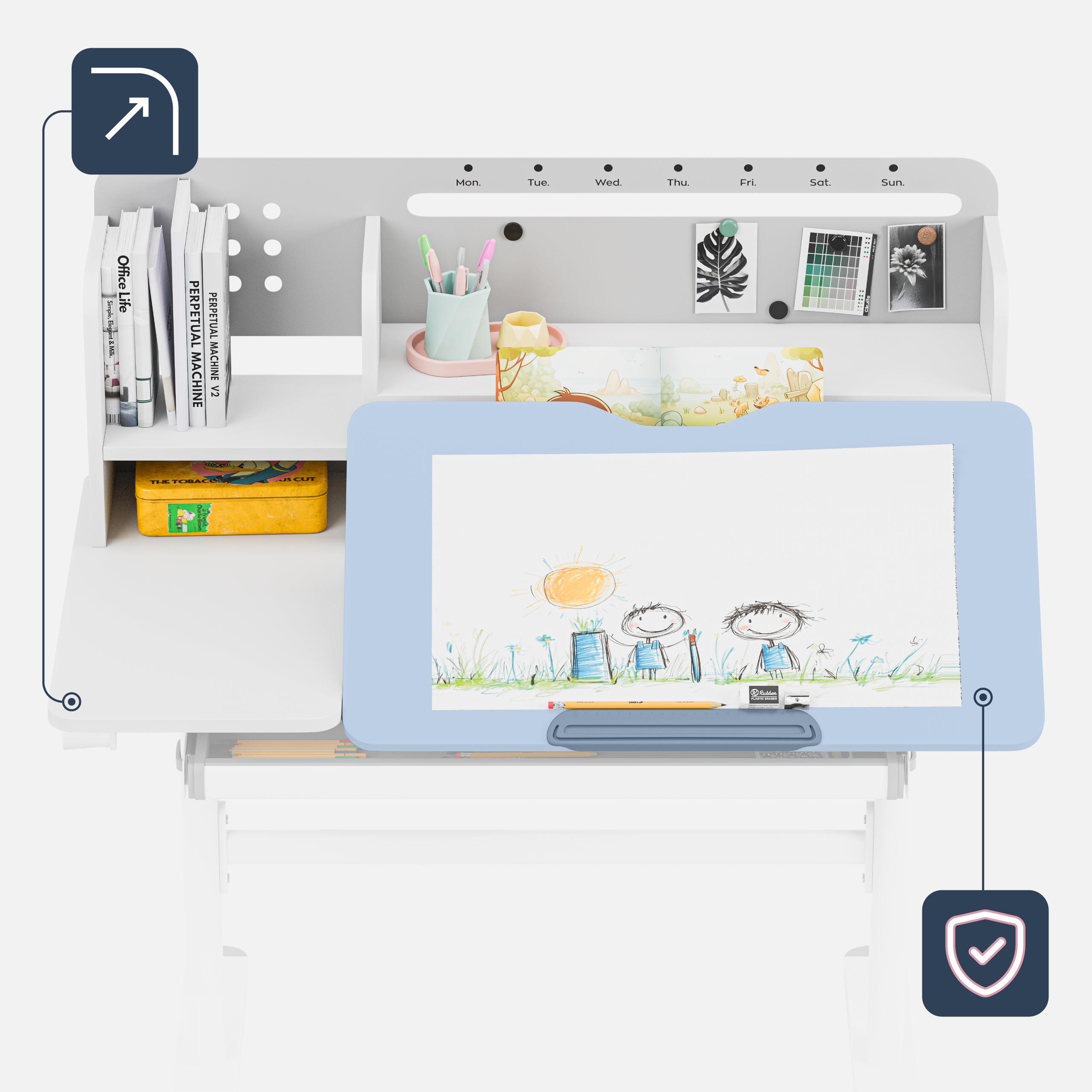 Mark Adler Arbeitszimmer 5.7 Grauer Kinderschreibtisch 100 cm