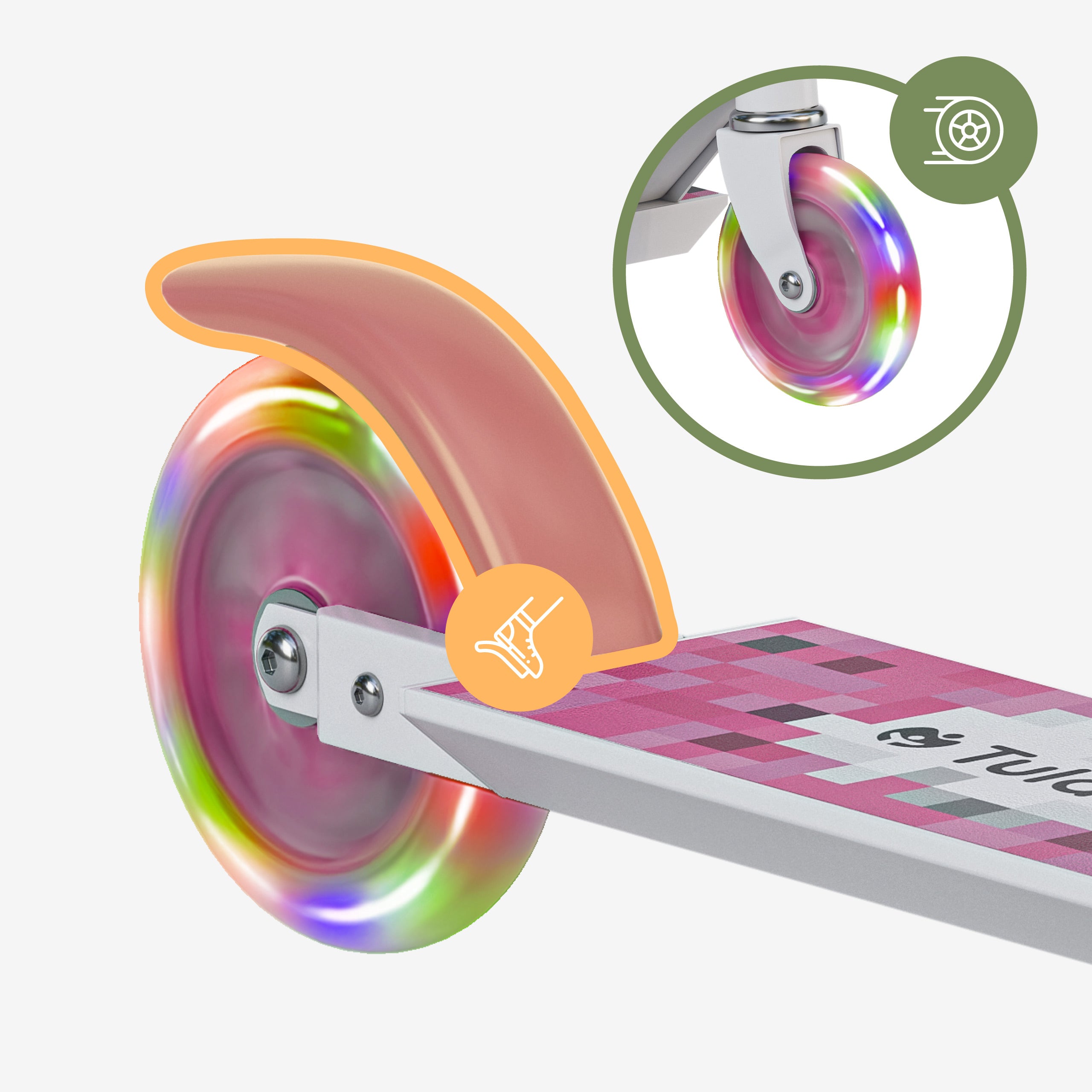 Kinder-Roller mit leuchtenden Rädern