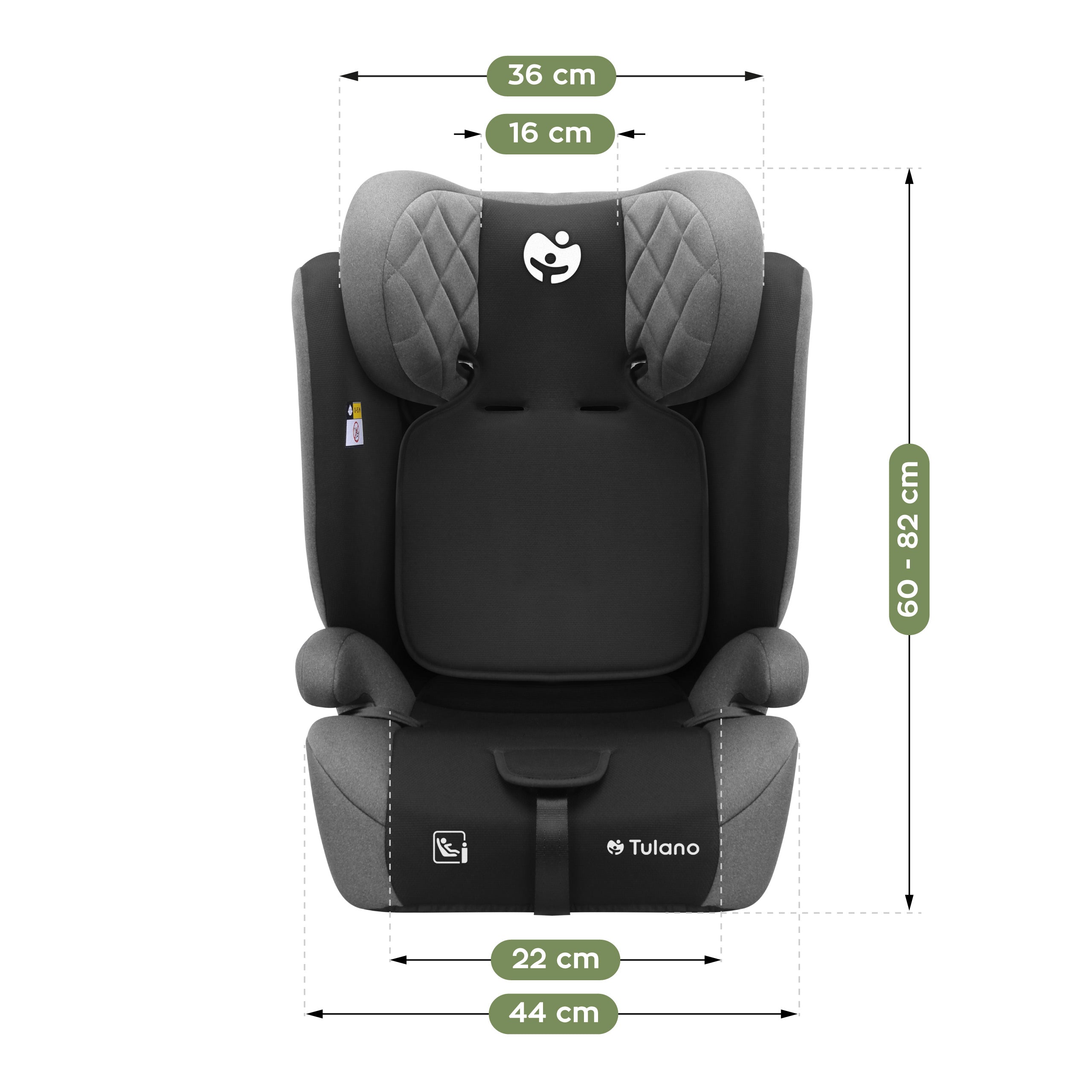 Tulano Zooma 25 Grau - Schwarz Kindersitz 76 -150 cm I-Size 