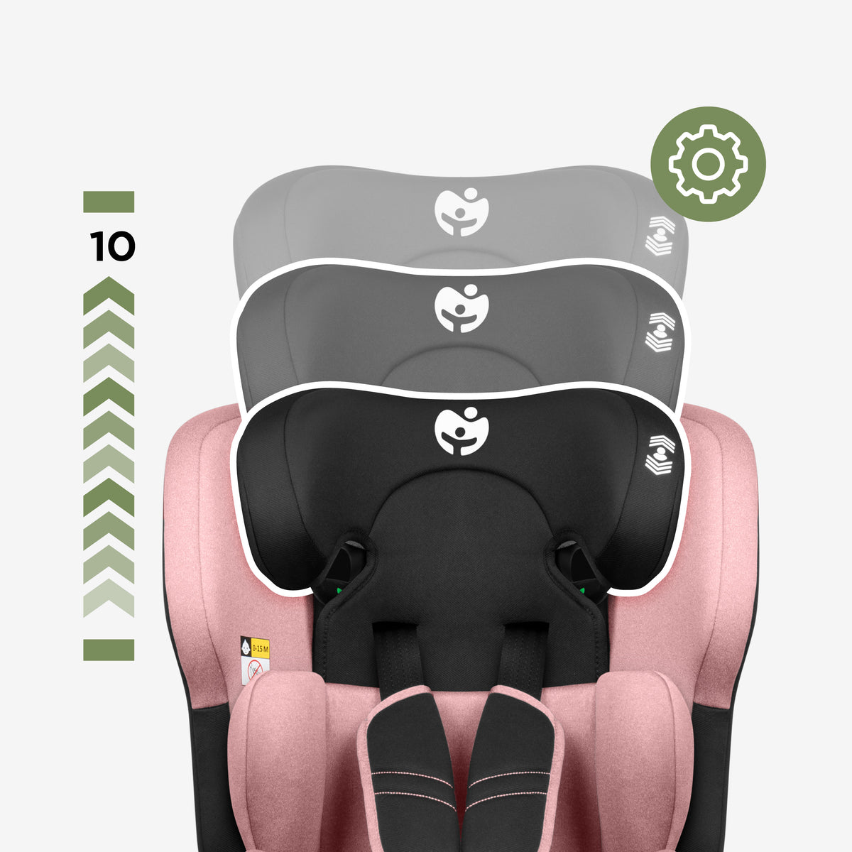 Kindersitz Tulano 76-150 cm Zooma 45 Pink I-Size