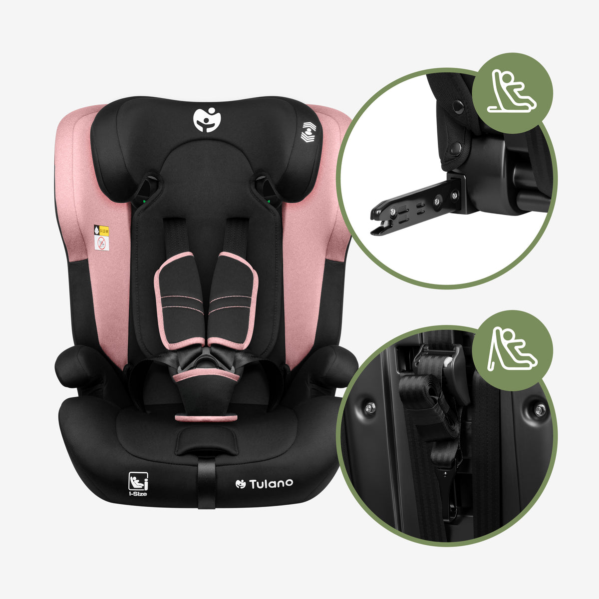 Kindersitz Tulano 76-150 cm Zooma 45 Pink I-Size