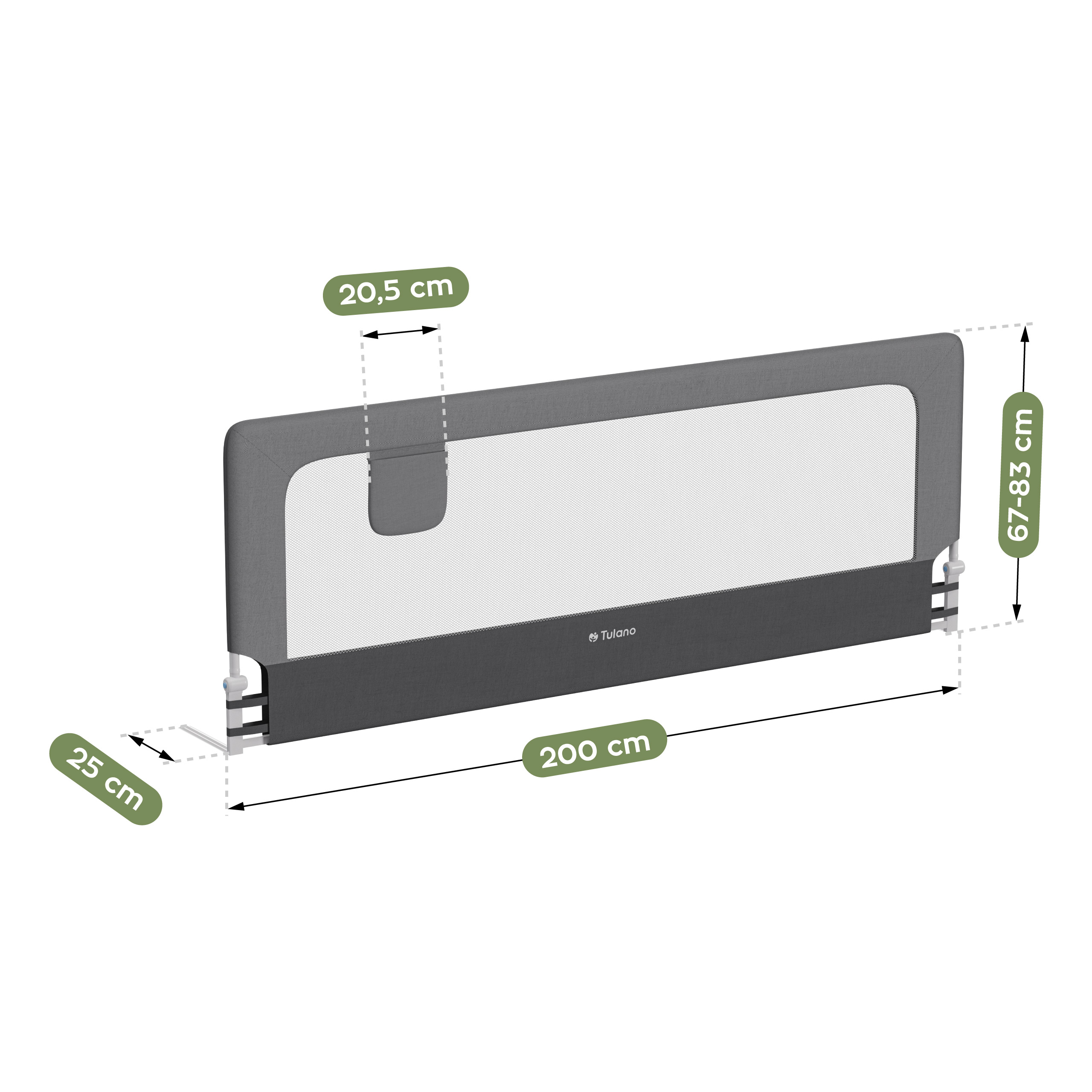 Wymiary barierki do łóżka Cover 30