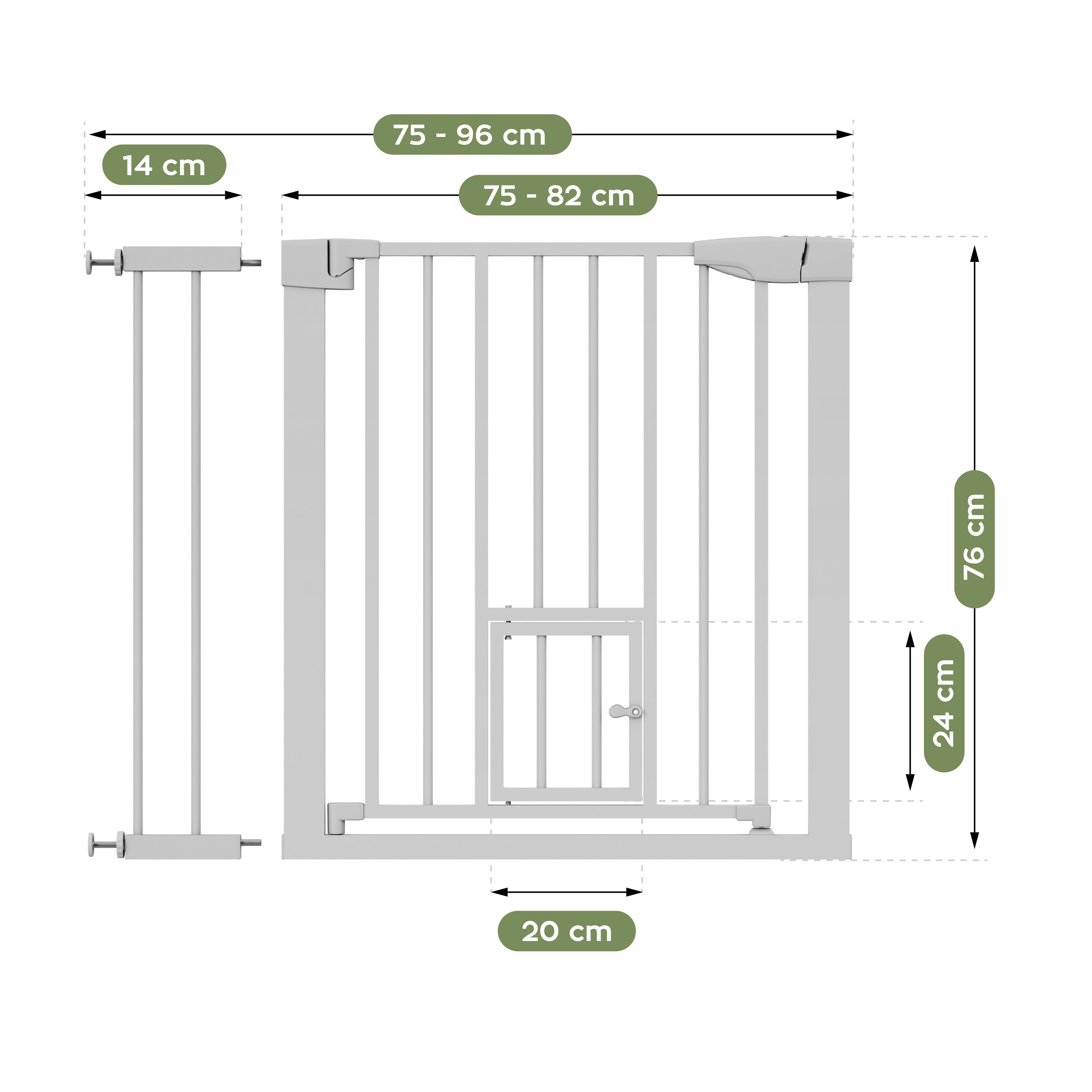 Wymiary bramki rozporowej Tulano Guardian