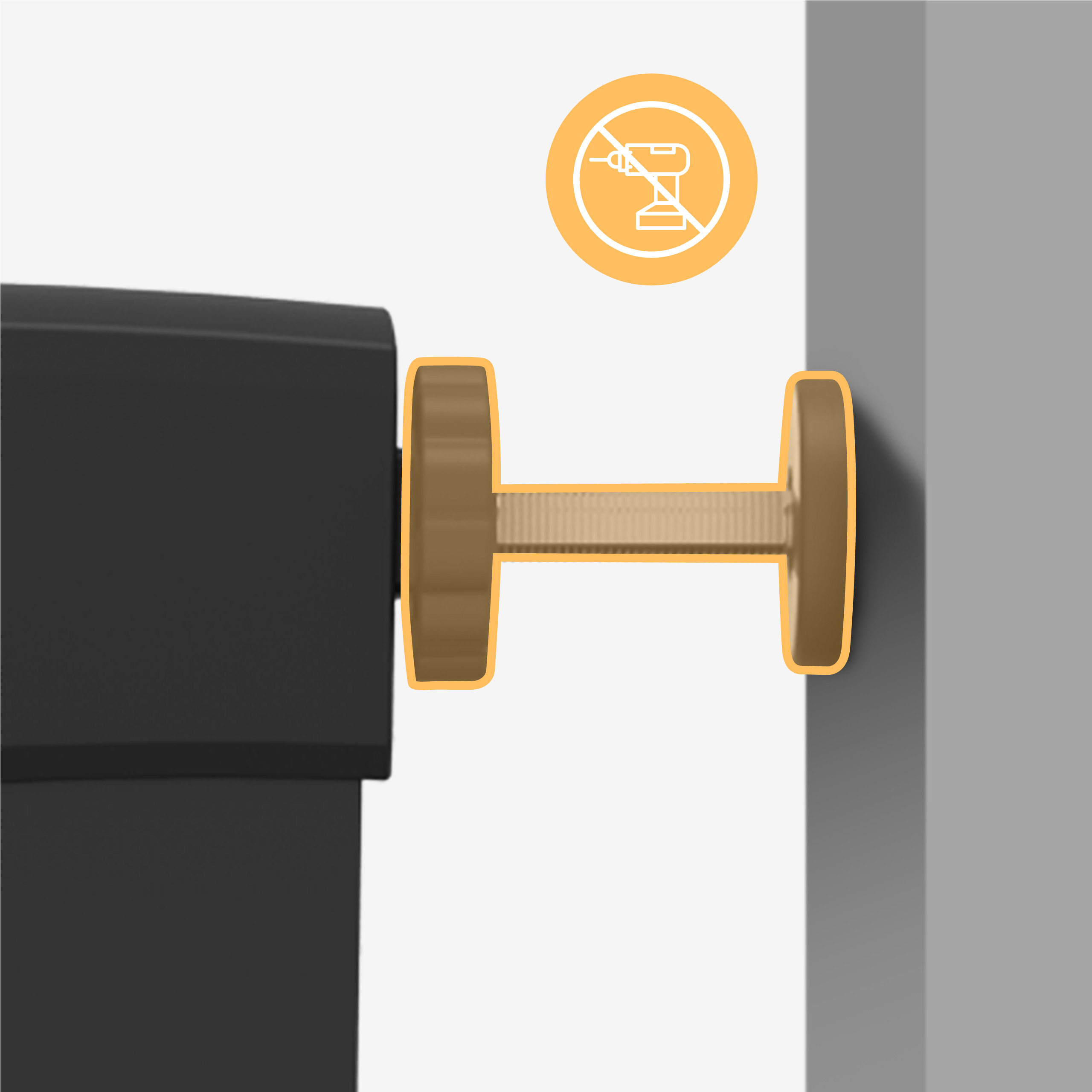 Barierka Mark Adler Guardian zamontowana w drzwiach