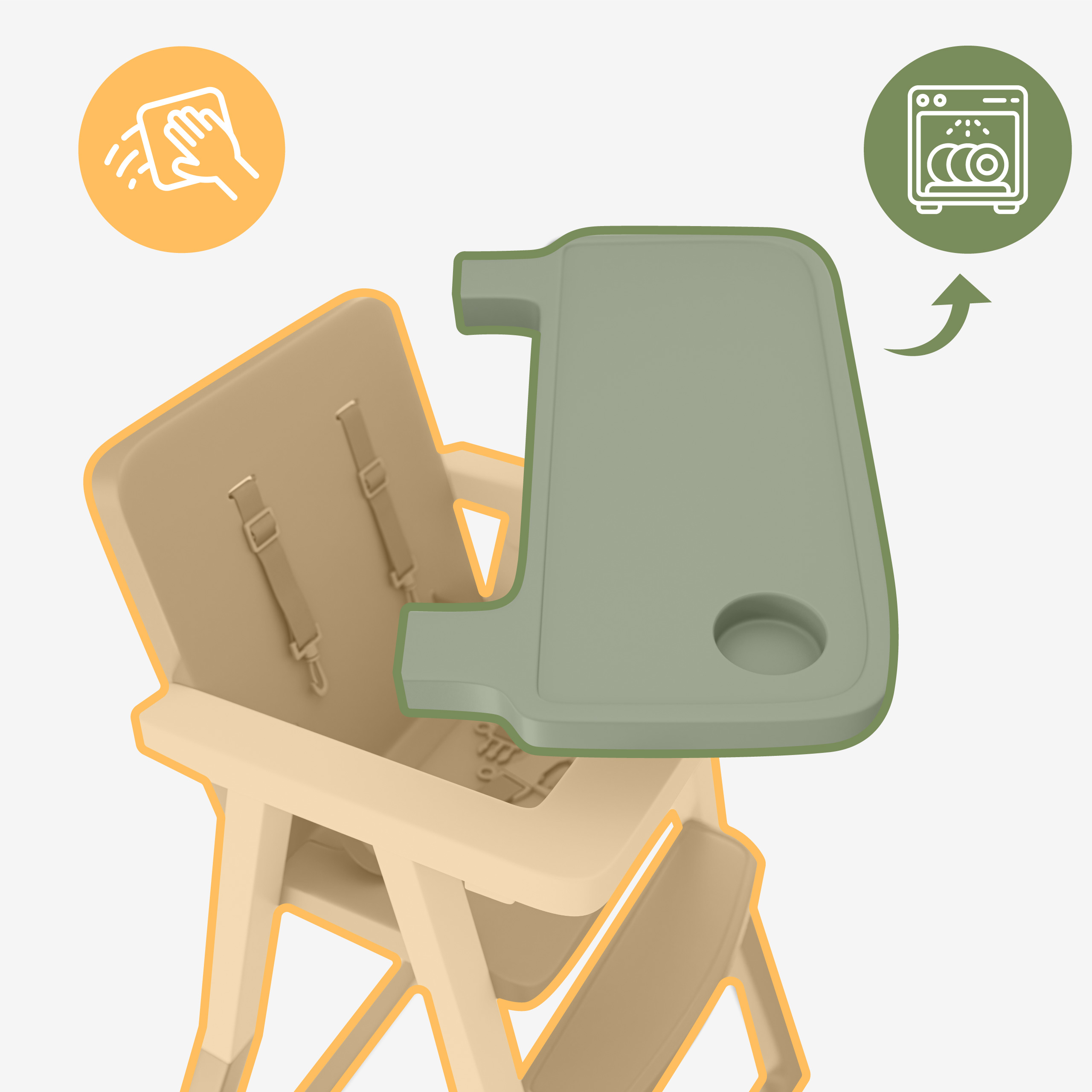 Morsel krzesełko dla dziecka z odpinaną tacką