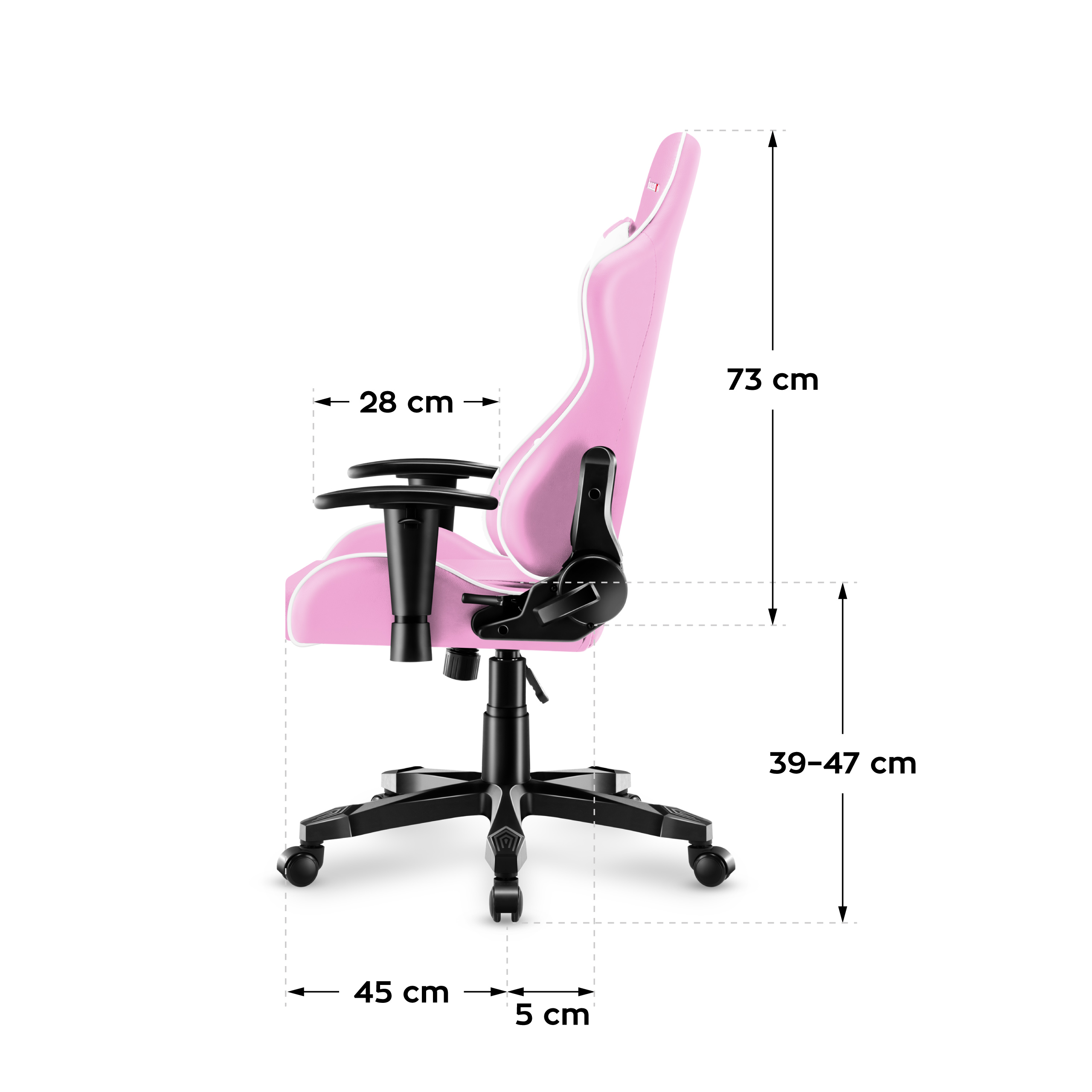 Wymiary fotela Huzaro Ranger 6.0 Pink