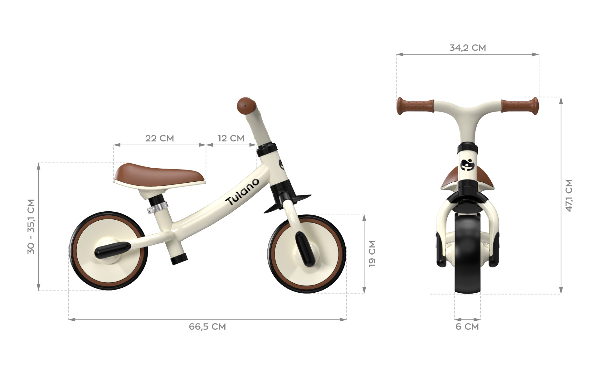 Wymiary rowerka Scout 15